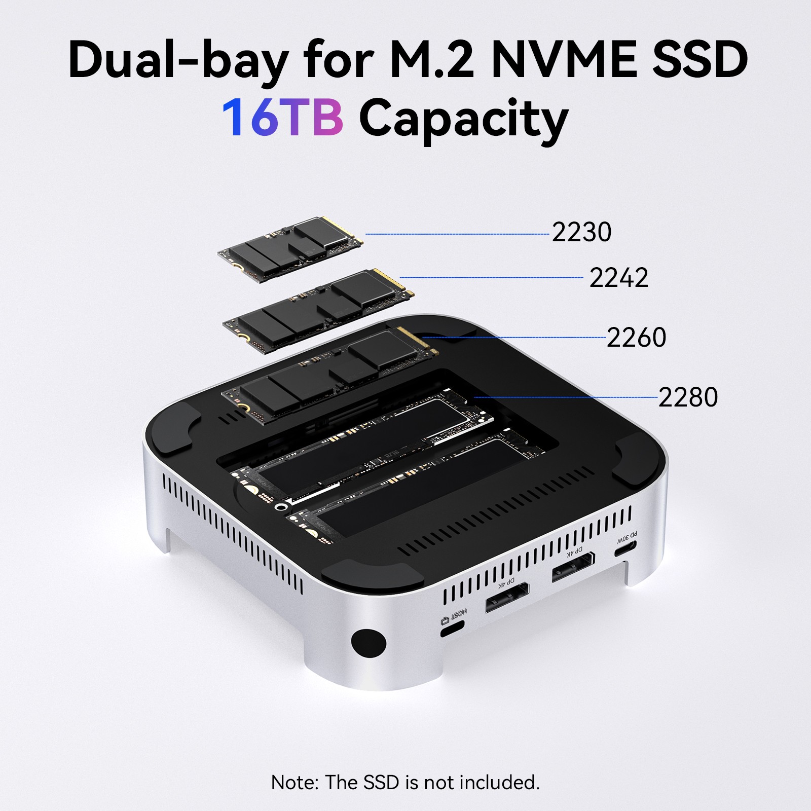 ACASIS 40Gbps Mac Mini M4 Dock with Dual NVMe RAID SSD Enclosure & 8-in-1 Case