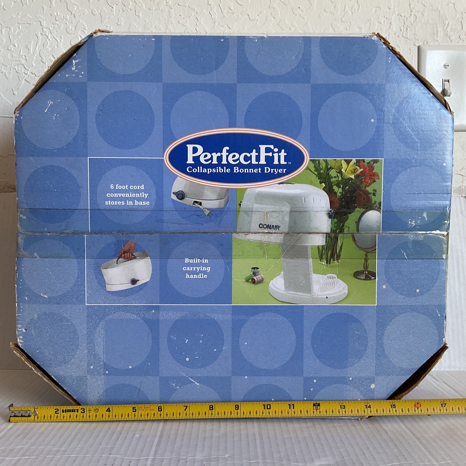 Conair Bonnet Hair Dryer Collapsible Adjustable Portable Perfect Fit NEW NOS