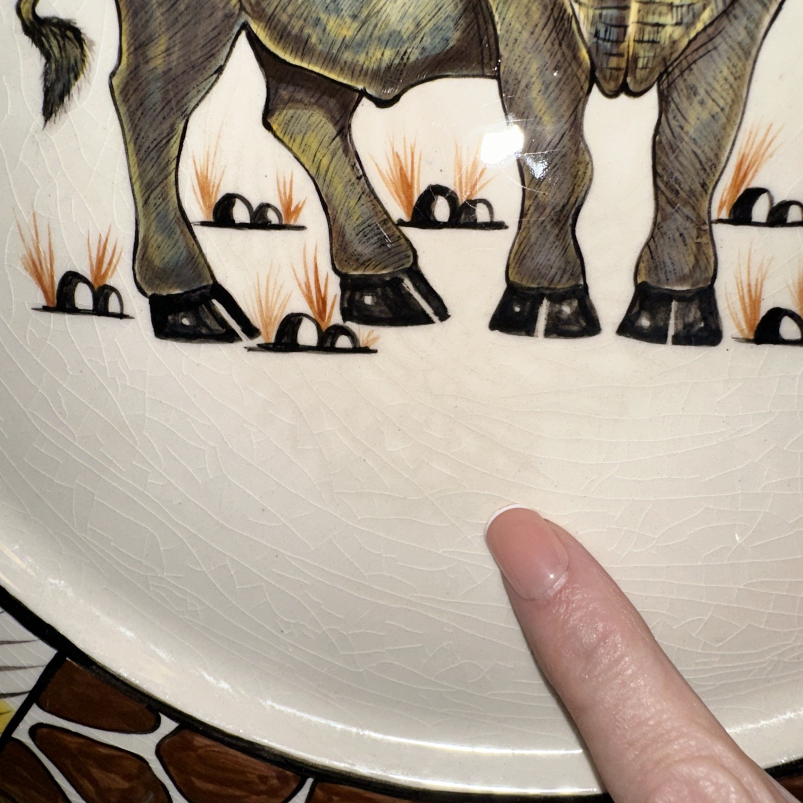 Penzo Zimbabwe Hand Painted 12.25 In Plate Buffalo Signed 2008