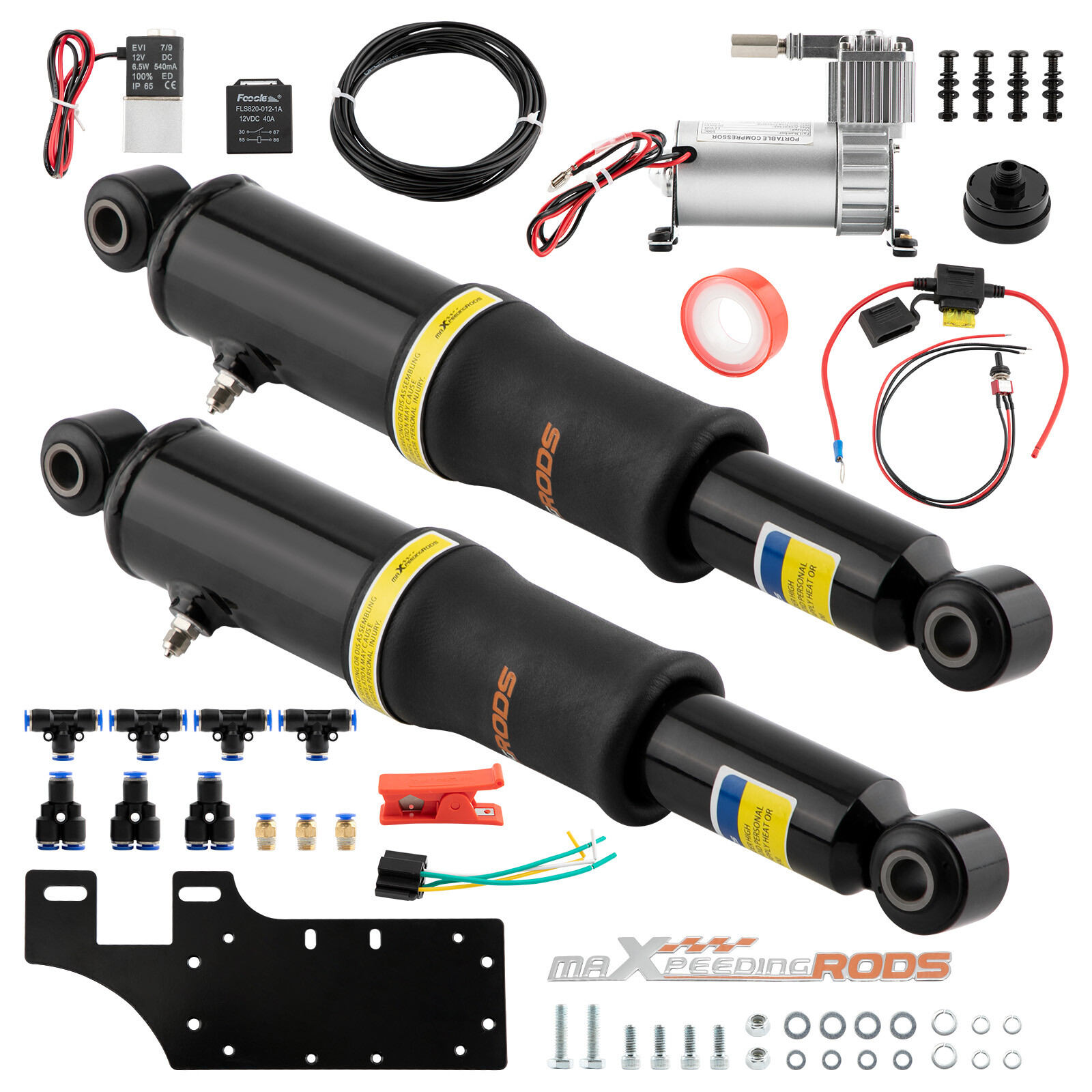 Rear Air Ride Suspension Set For Harley Touring Road King Street Glide 1994-2023