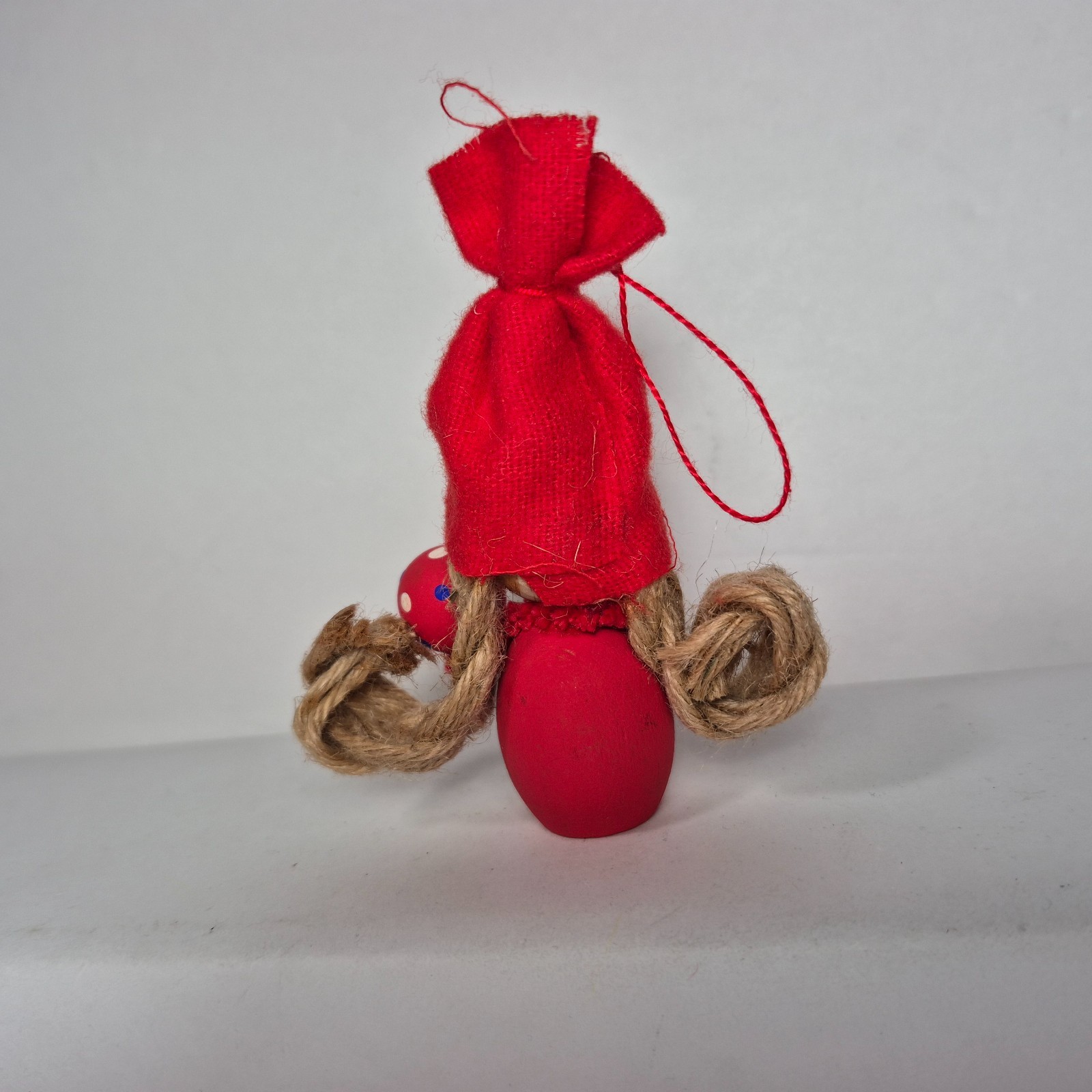 Holboll Denmark Folk Art Wood Female Gnome Christmas 3.5" Figurine