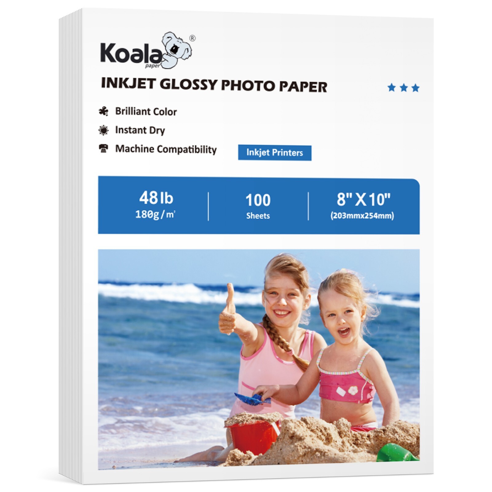 Lot Koala Premium Photo Paper 8x10 Glossy 48lb 100-500PK Inkjet Printer HP Epson