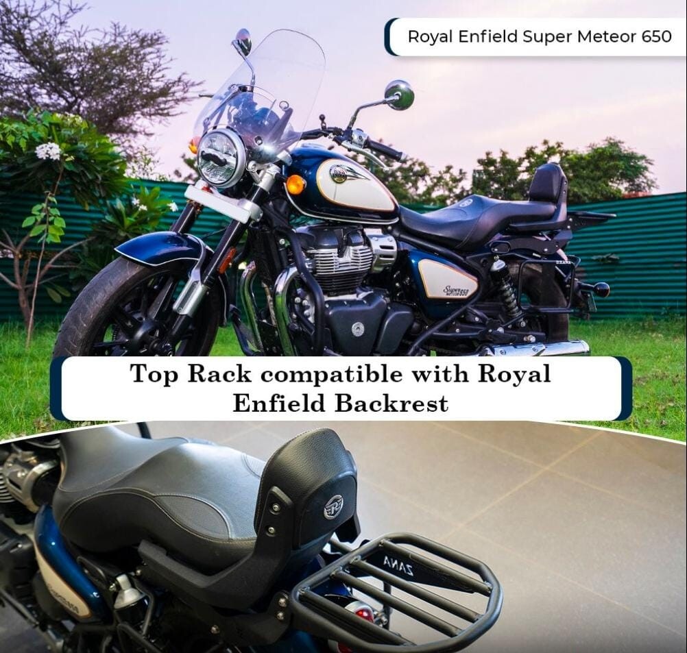 TOP RACK WITH BACKREST MS FIT FOR ROYAL ENFIELD SUPER METEOR 650