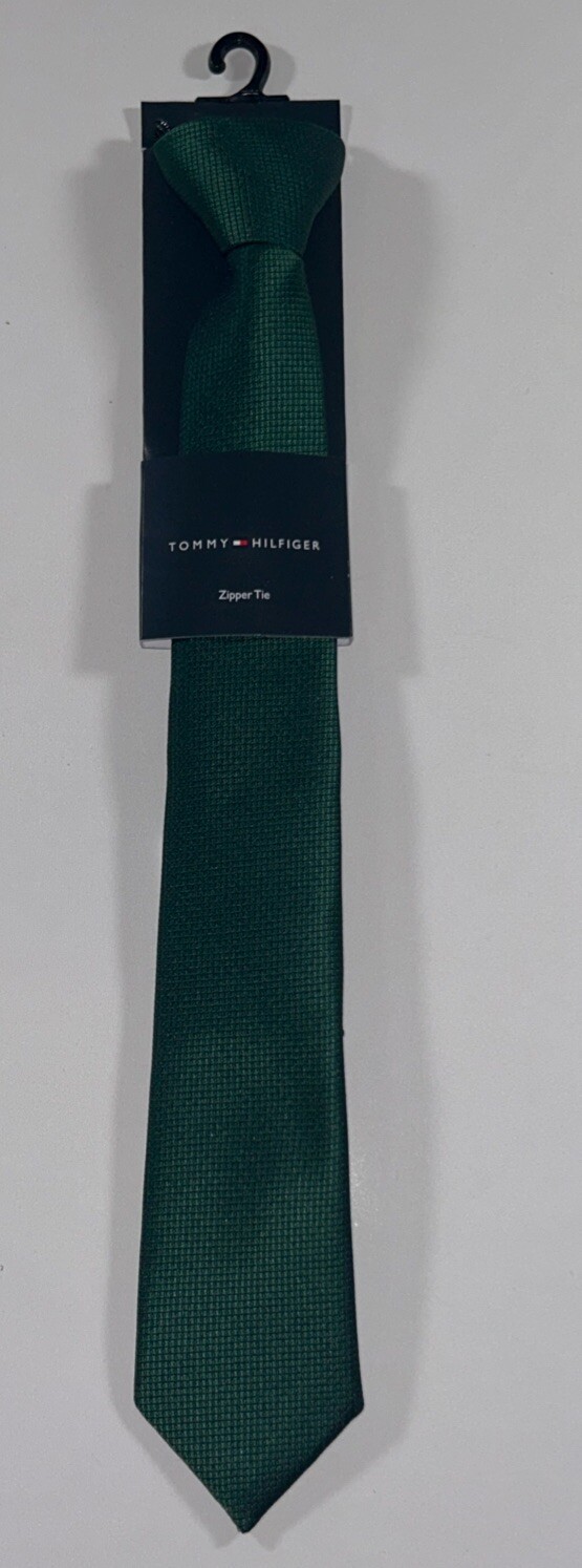 Tommy Hilfiger Boy's Zipper Tie, Green MSRP $25, NEW!