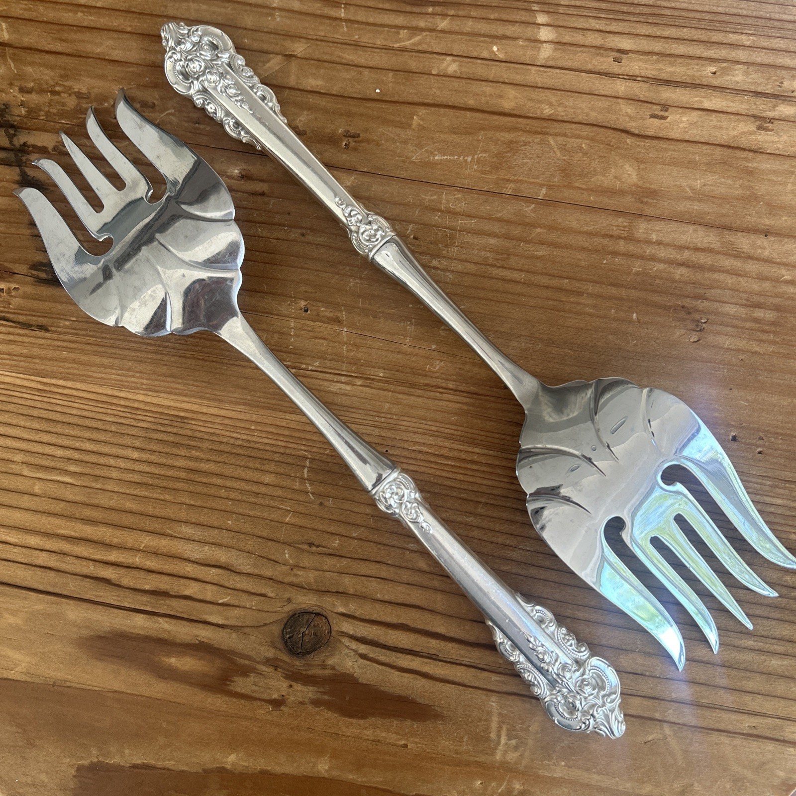 GRANDE BAROQUE Wallace Sterling Silver Large Serving Fork