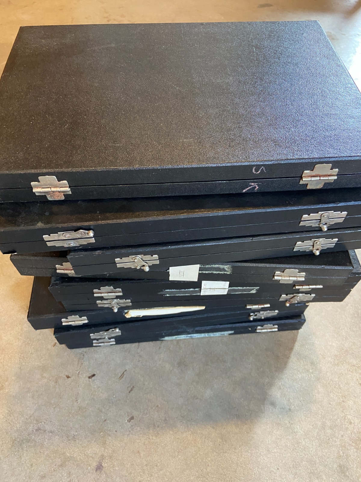 Vintage Microscope Slide Storage Box holds 100 Glass Slides Qty 8