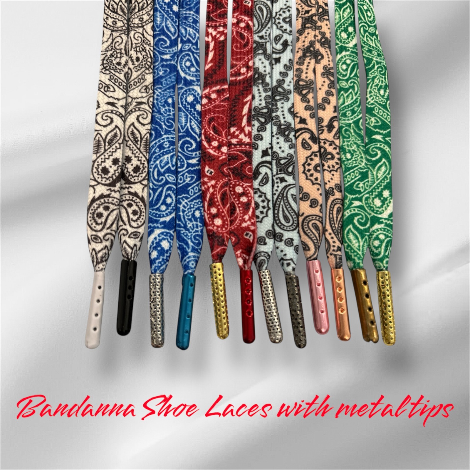 Stylish Strings: Bandanna Shoe Laces Pick your color. 45" long