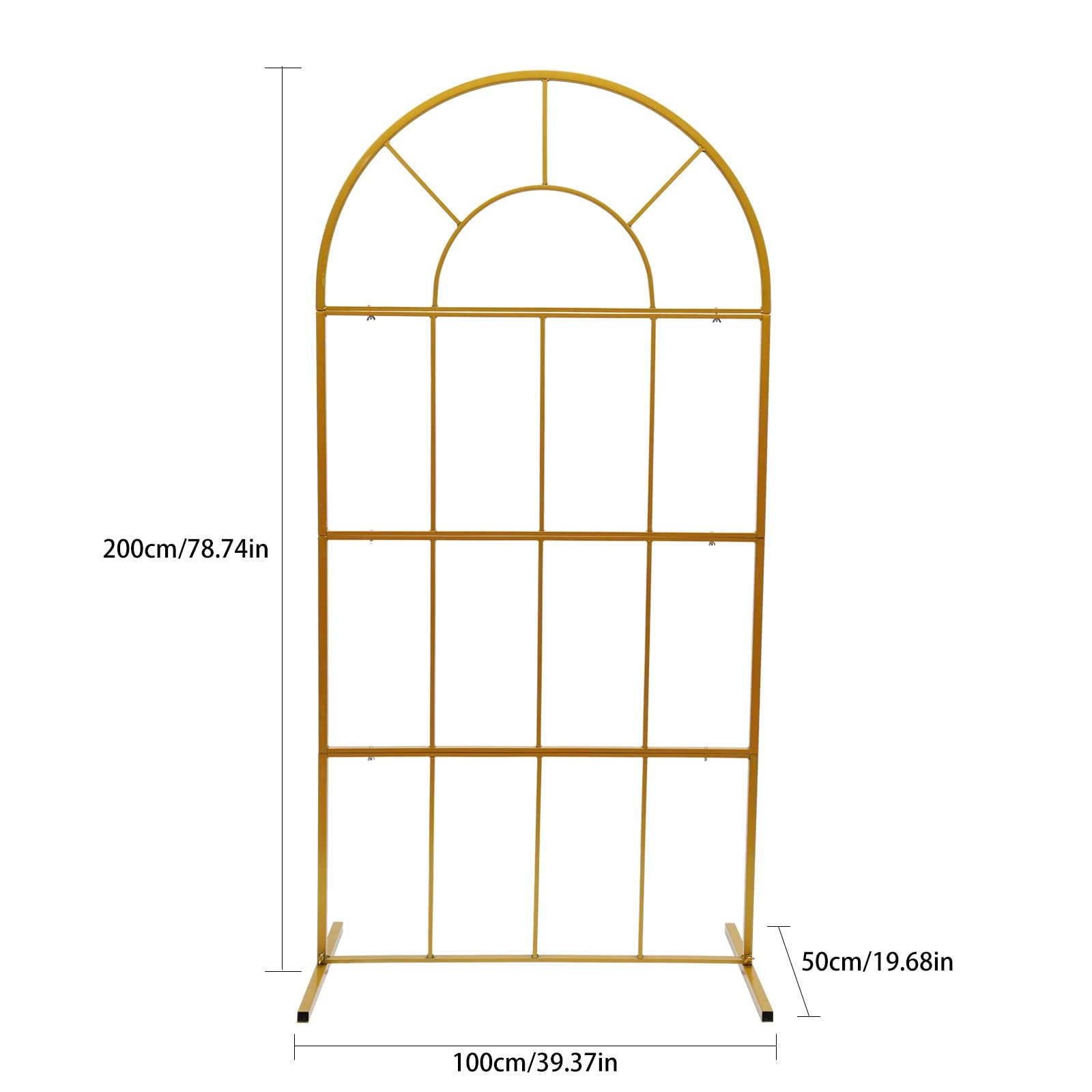 Gold Wedding Arch Stand Easy Assembly Metal Heavy Duty for Weddings Party Photo