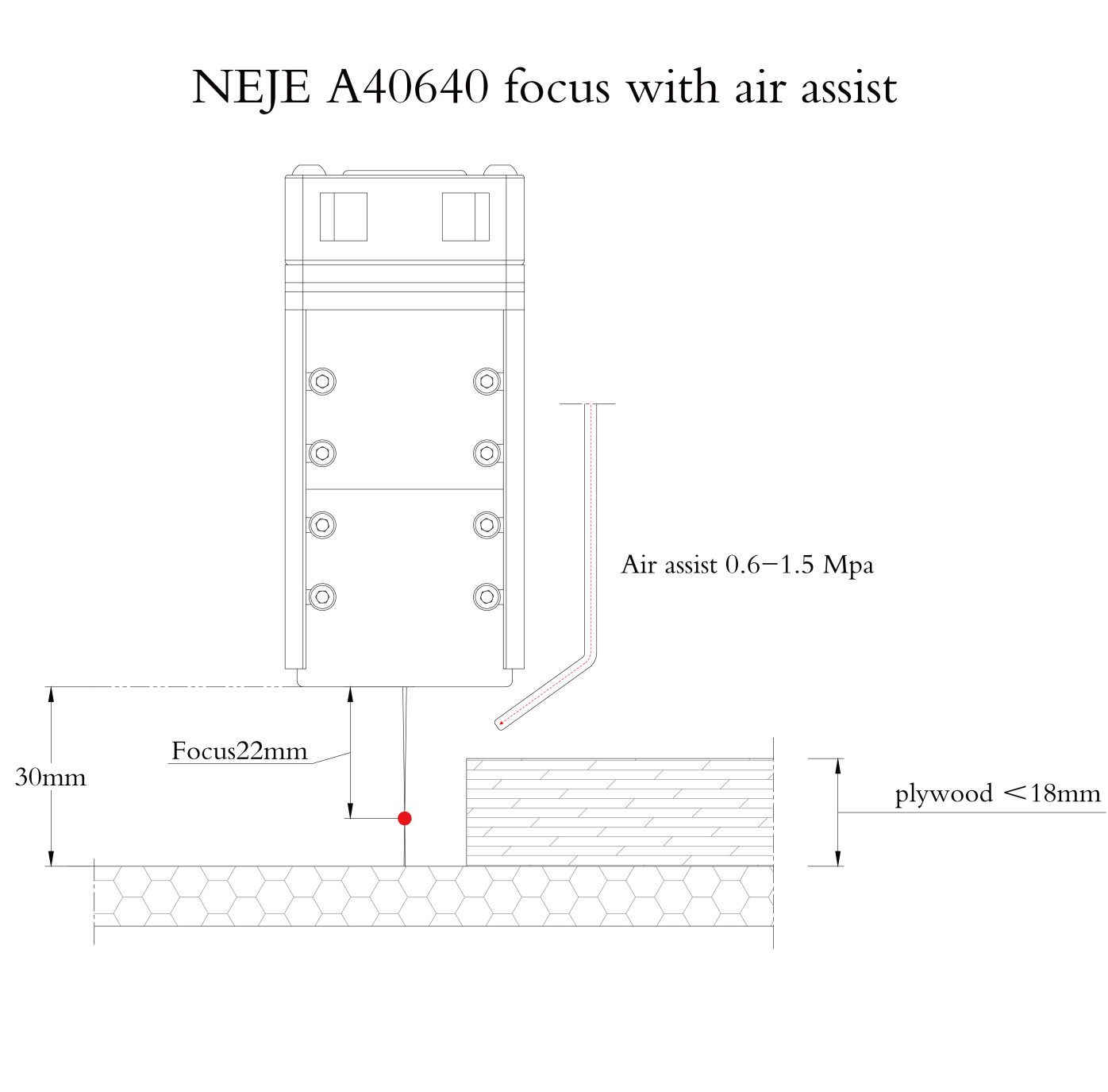 NEJE A40640 12W pulse Dual Beam Zoom laser head module for laser engraver cutter