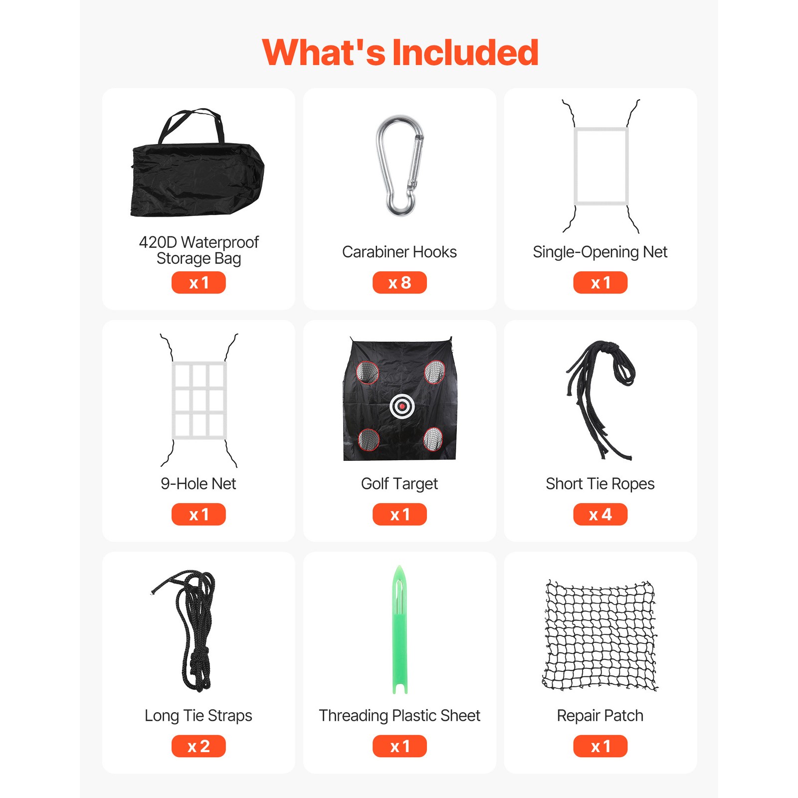 Uimoso 10 x 10 x 10FT Golf Practice Cage for Indoor and Outdoor Use