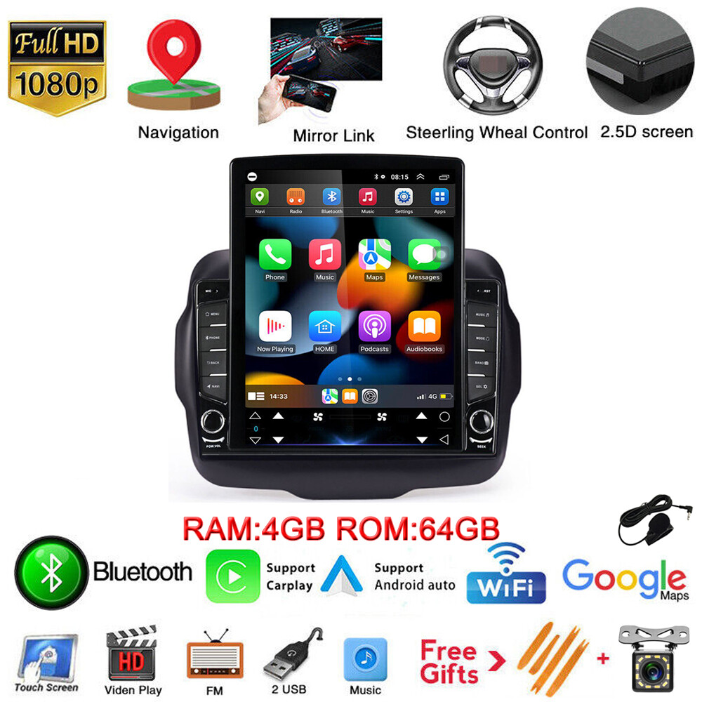 64GB 9.7'' For Jeep Renegade 2016-18 Android 13 Car Radio GPS Navi Carplay Wifi