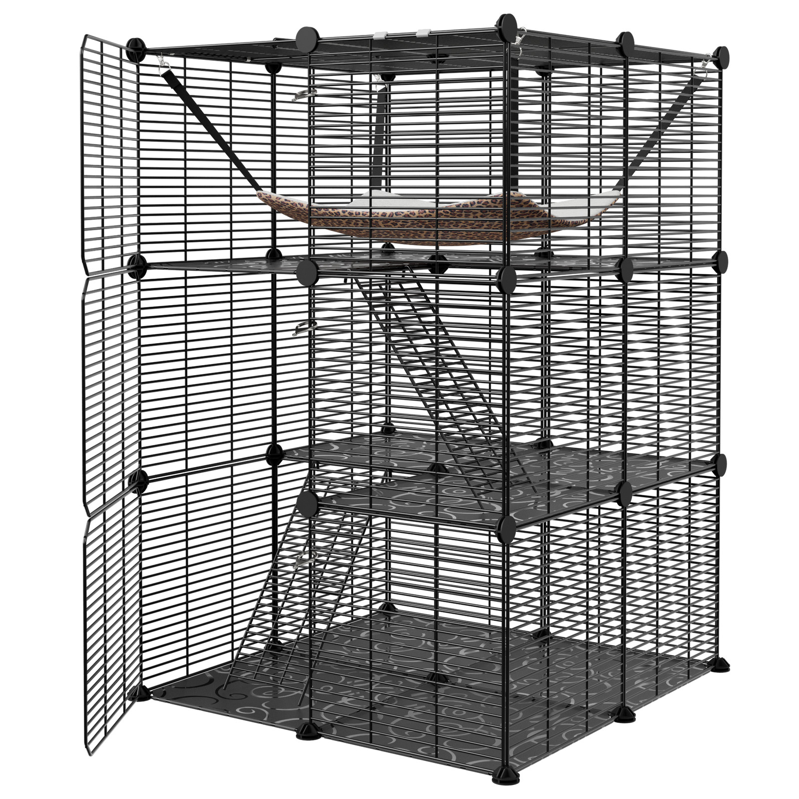 Large Cat Cage Enclosure Indoor DIY Cat Playpen Detachable Metal Wire Kennels