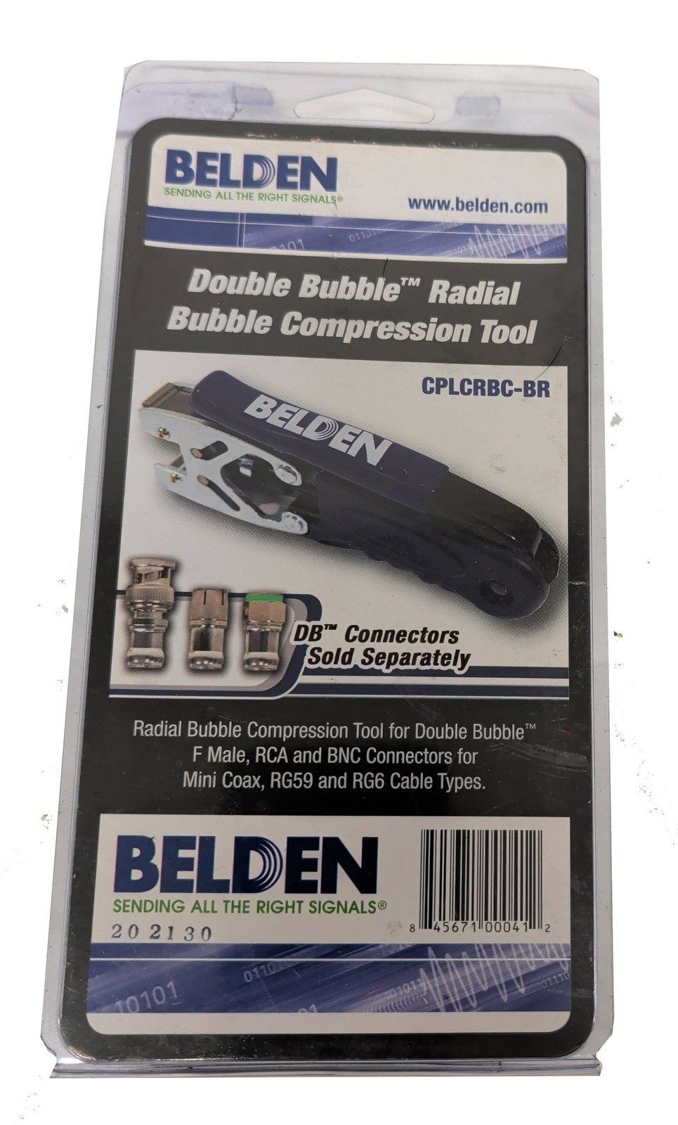 New Belden Double Bubble Radial Compression Tool CPLCRBC-BR F Male, RCA & BNC