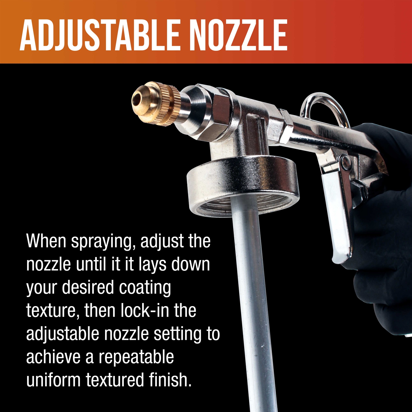 Custom Coat Variable Nozzle Bed Liner Spray Application Gun, Fits U-Pol Raptor