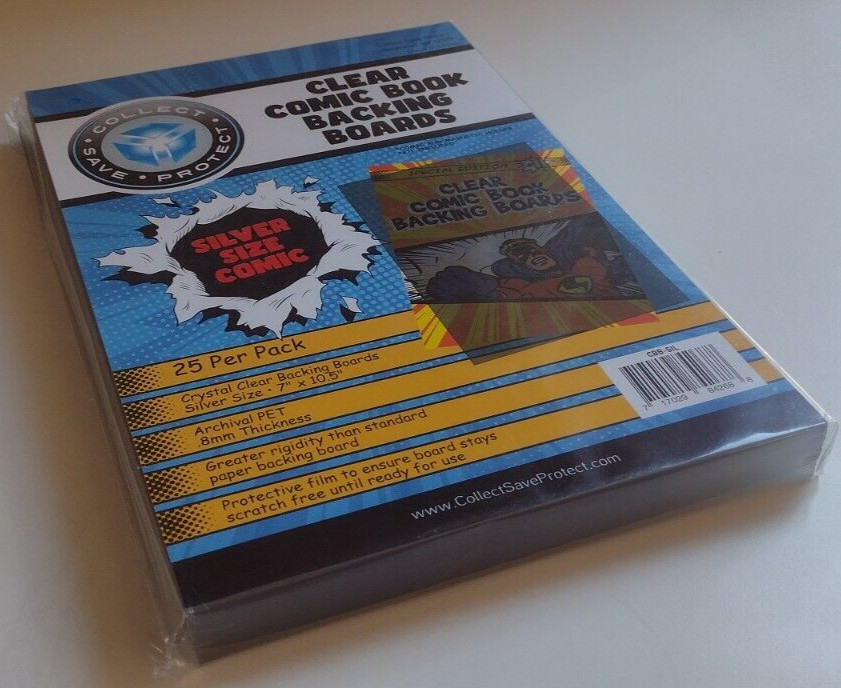 (25) CSP Clear Silver Comic Book Backing Boards Protectors New NIP 7x10 1/2