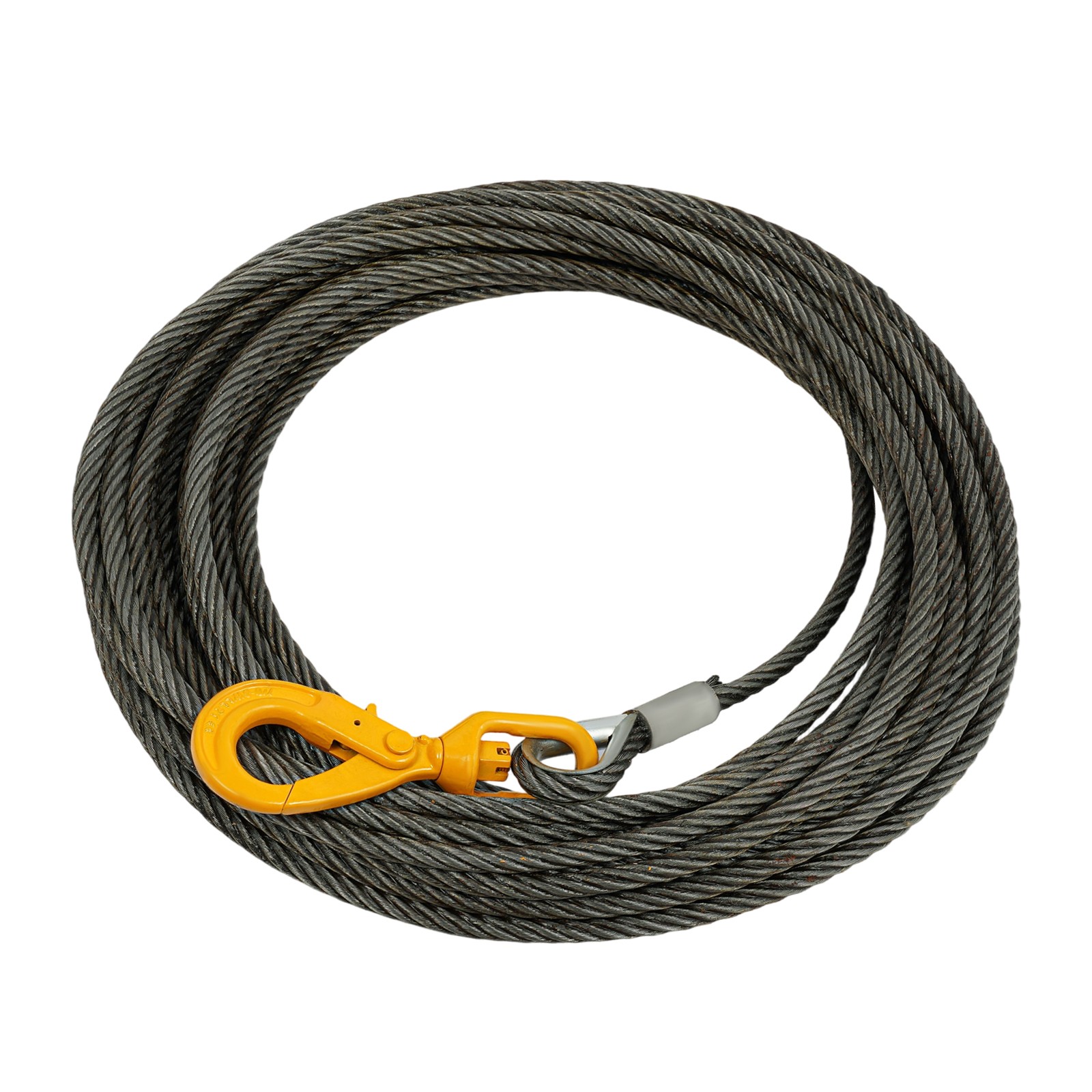 9/16in*100FT Steel Winch Cable Wire Rope w/ Swivel Self-locking Hook 4409.25 lbs