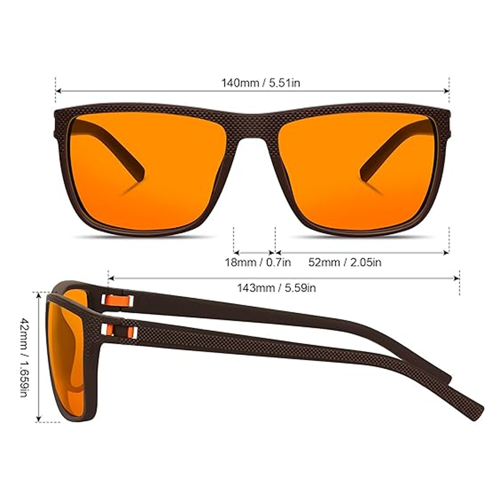 Blue Light Blocking Gaming Amber Glasses Lightweight Frame UV400 Computer Phone