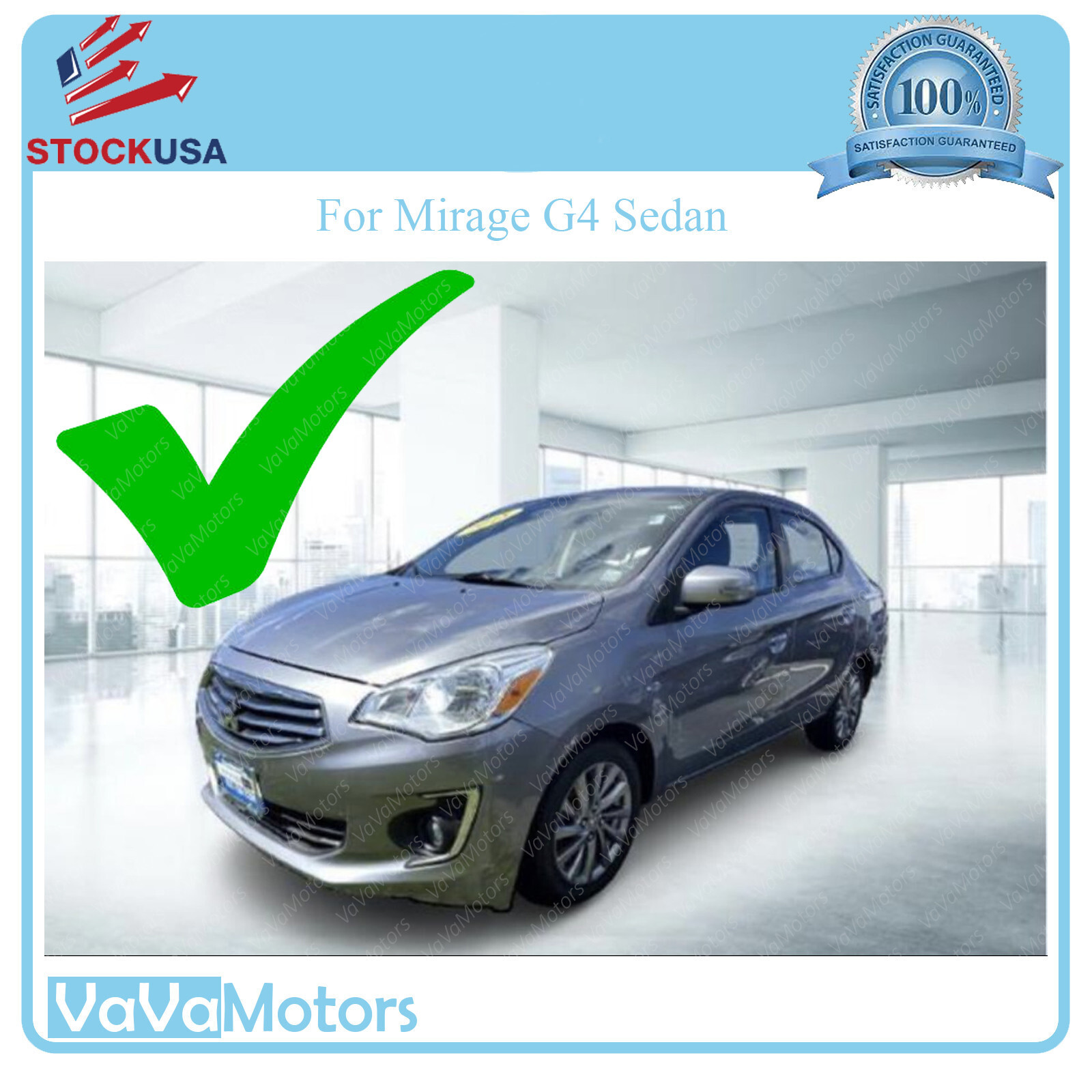 Fits 2017 2018 2019 2020 Mitsubishi Mirage G4 Headlight Assembly Left Right Pair