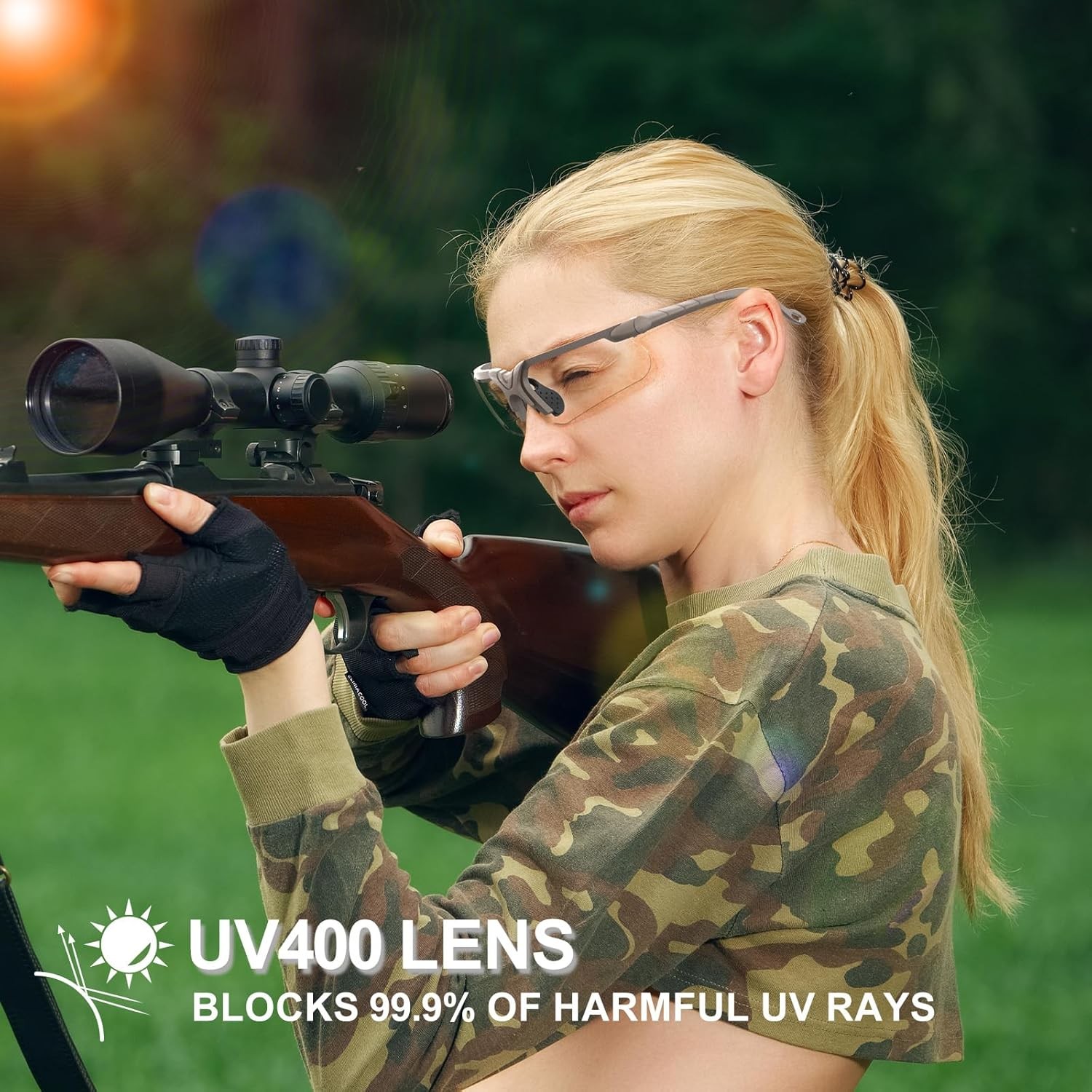 xaegistac Shooting Glasses with Case Anti Fog Hunting Yellow Lens-khaki Frame