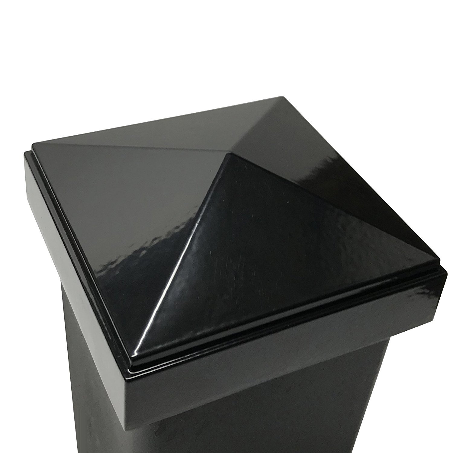 3" x 3" Decorex Hardware Aluminium Pyramid Post Cap for Metal Posts - Black