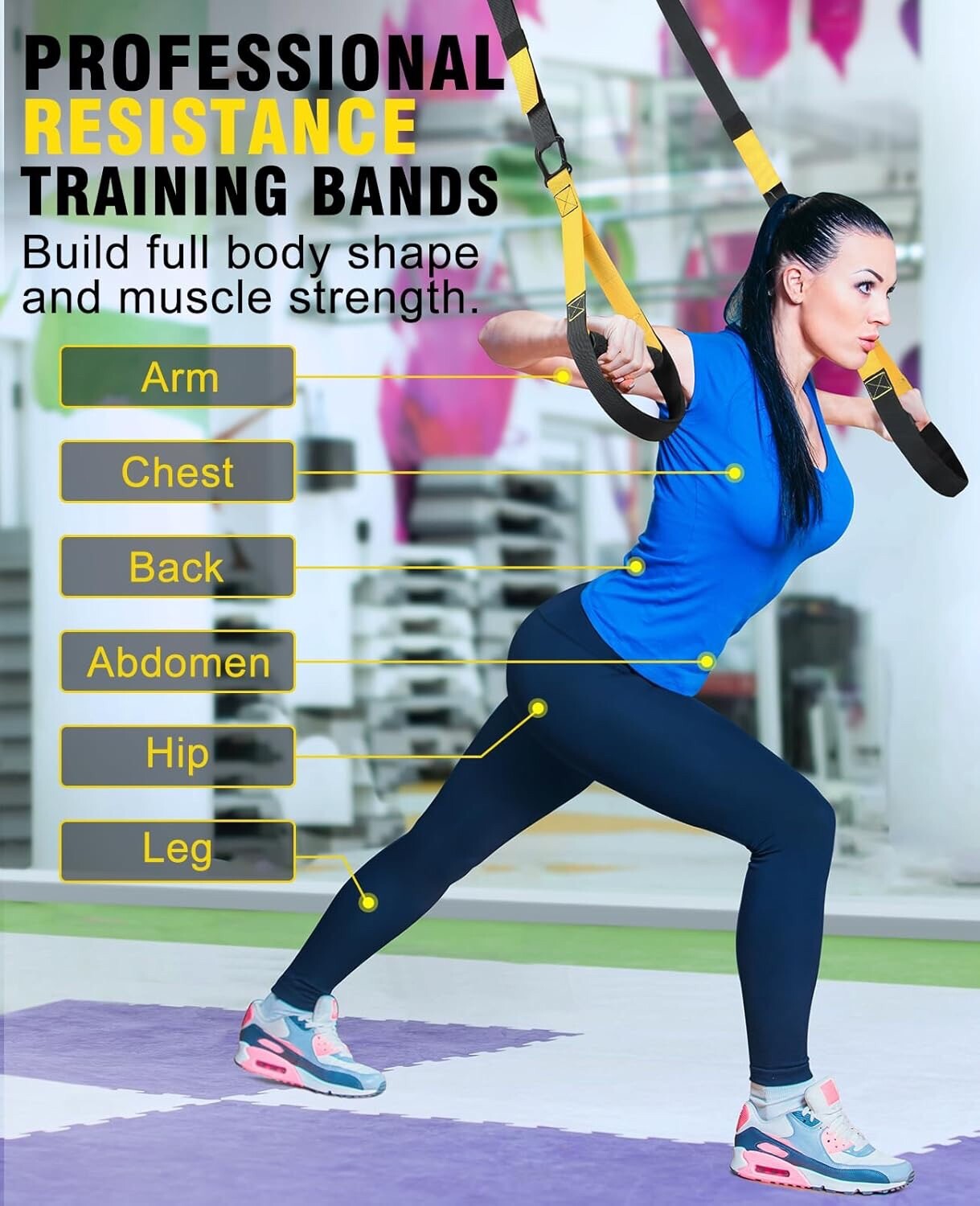 Home Resistance Training Kit with Handles, Door Anchor Heavy Duty Exercise Bands