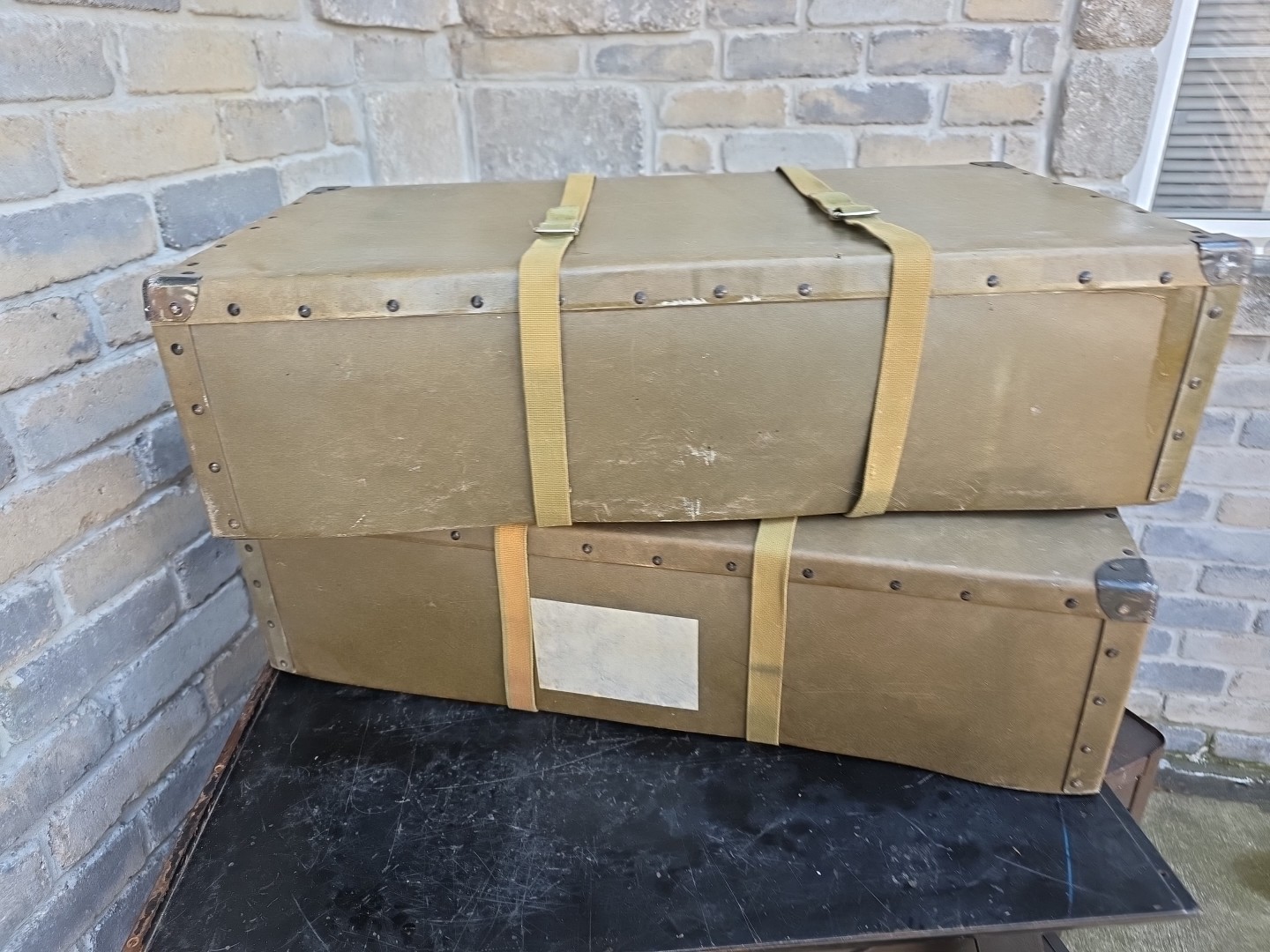 Vintage Pair of Fiber Hardware Cases 29x16x8