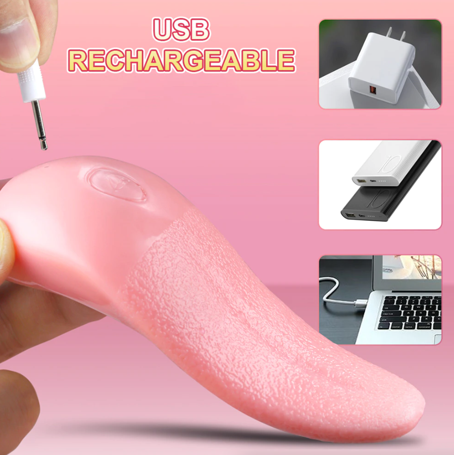 Clit Licking Tongue Vibrator G-Spot Dildo Stimulator Oral Sex Toys for Women
