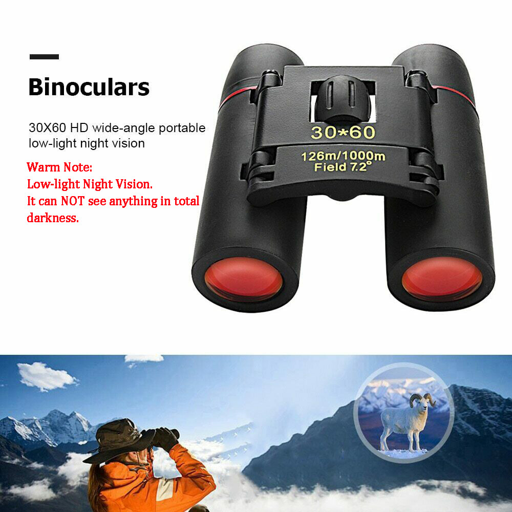 Mini Binoculars Telescope 30X60 Zoom Day Night Vision Foldable Travel Hunting US