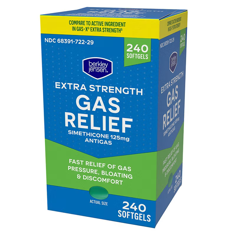Extra Strength Gas Relief Simethicone 125mg 240ct Anti Gas Compare Gas X EXP1/27