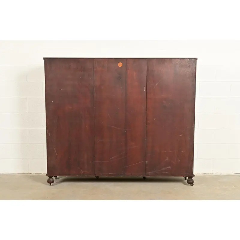 Berkey & Gay Antique Victorian Mahogany Triple Bookcase or, Circa 1890s