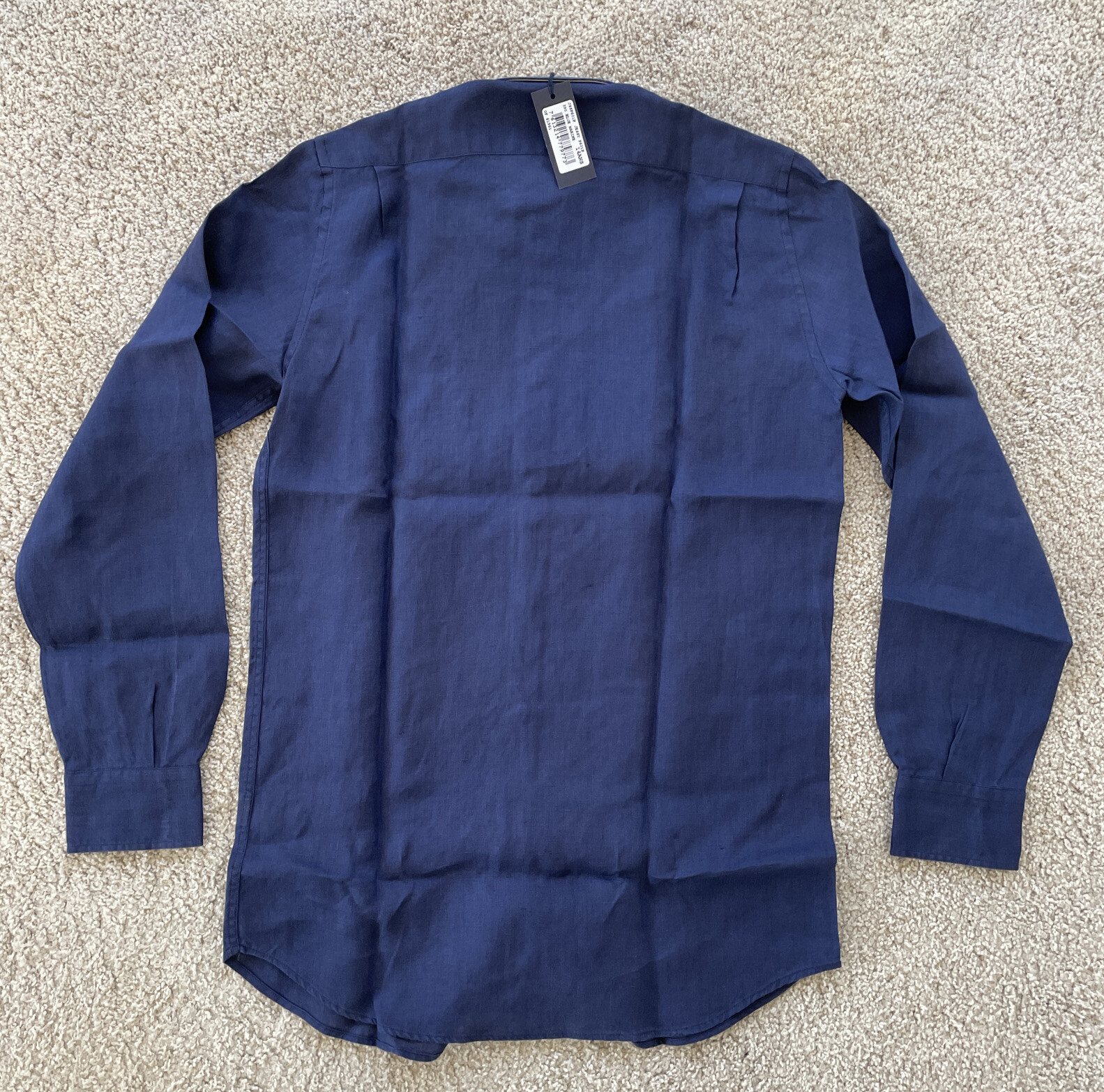 NWT Authentic Vilebrequin Long Sleeve Shirt - 100% Linen - BOYS - 8 Years - BLUE