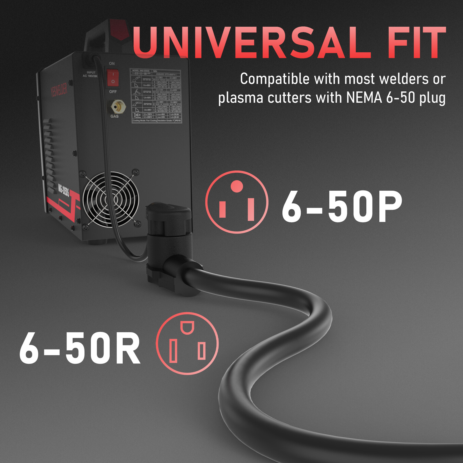 40ft 220 Volt 50 Amp, 8/3 Welder Extension Cord for Welding Machine