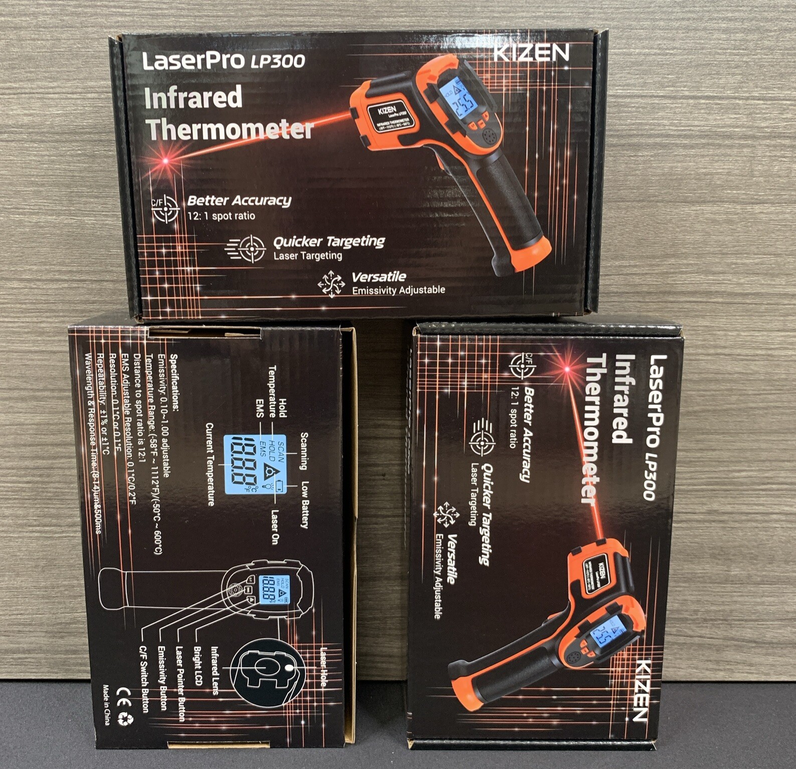 ( X3 ) Infrared Thermometer Gun (Laserpro LP300) - Handheld Heat Temperature Gun