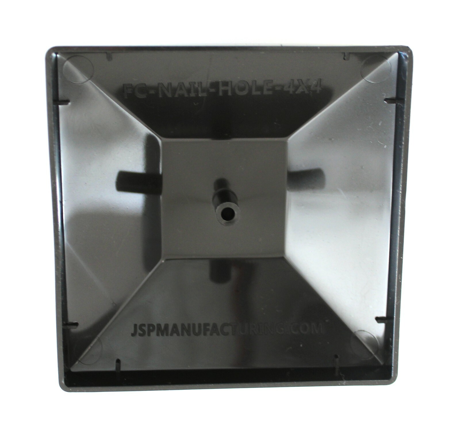 Black Nominal 4x4 Plastic Fence Post Caps with Nail Hole (3-5/8"x 3-5/8")