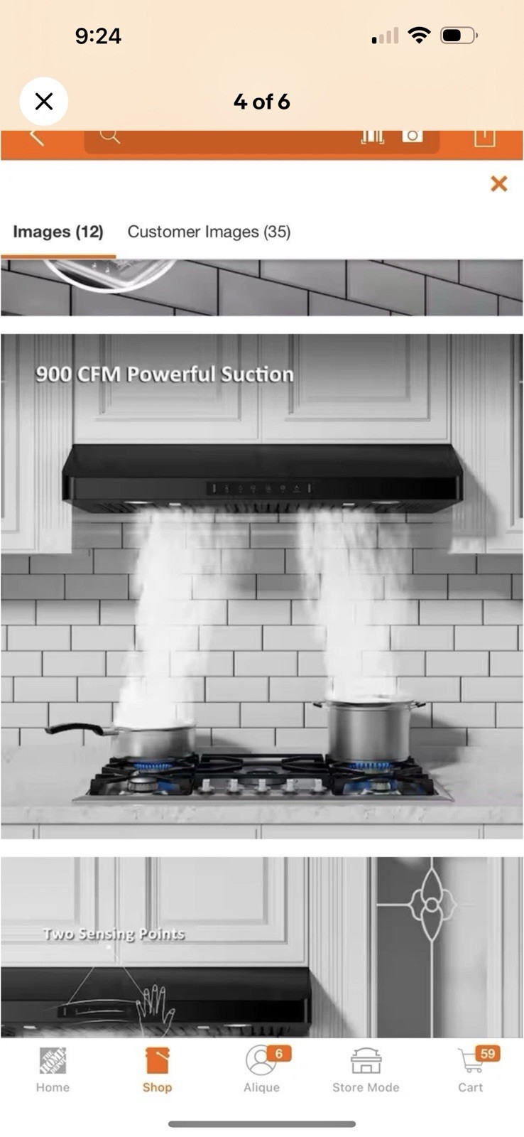 VIKIO 30” 900 CFM Under Cabinet Range Hood Black Stainless LED 2-Way Vent