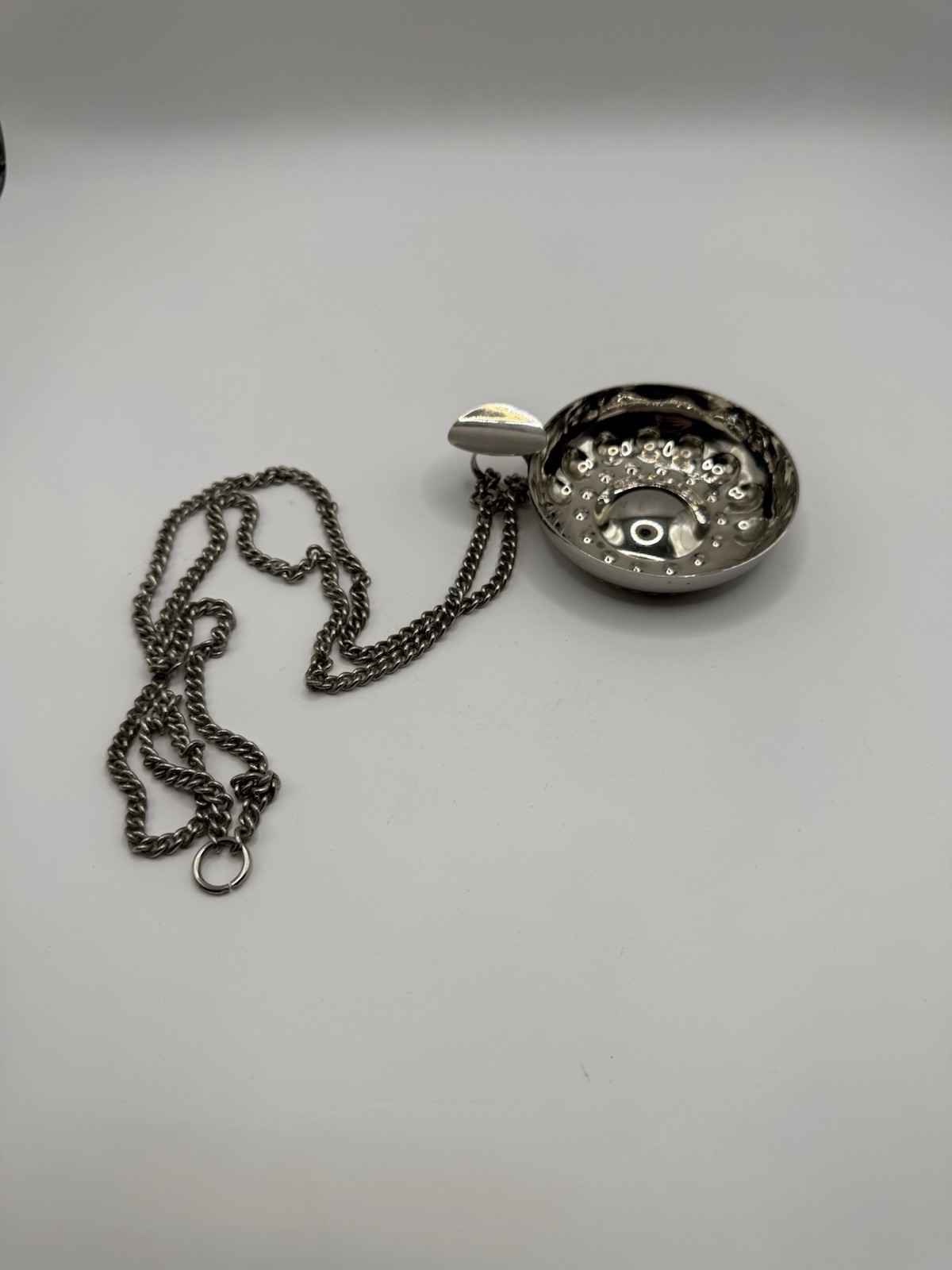 Vintage Silverplate Tastevin With Chain-Made in ITALY