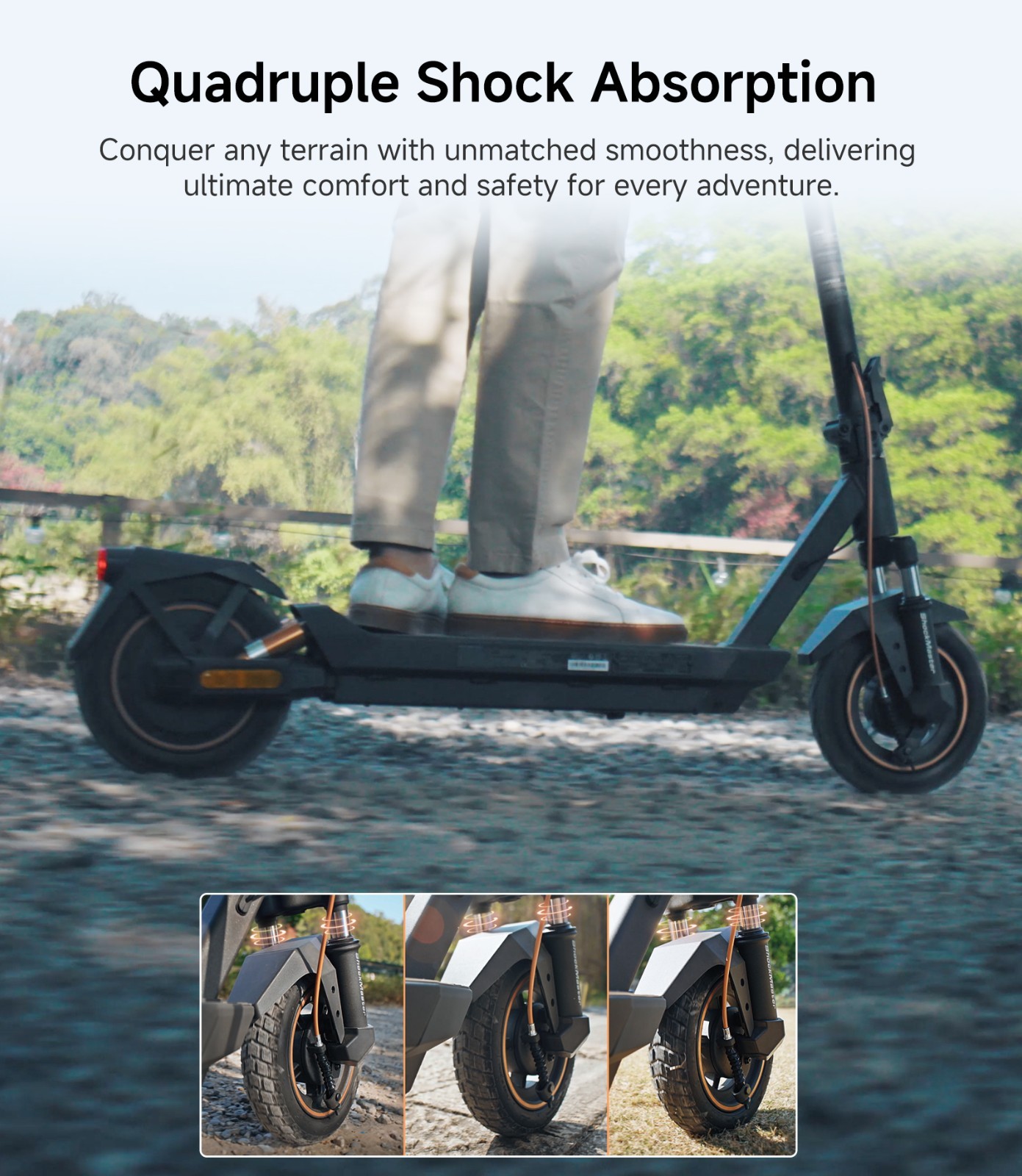 NAVEE GT3PRO Electric Scooter Adults 20MPH Foldable E-Scooter Suspension 10"Tire