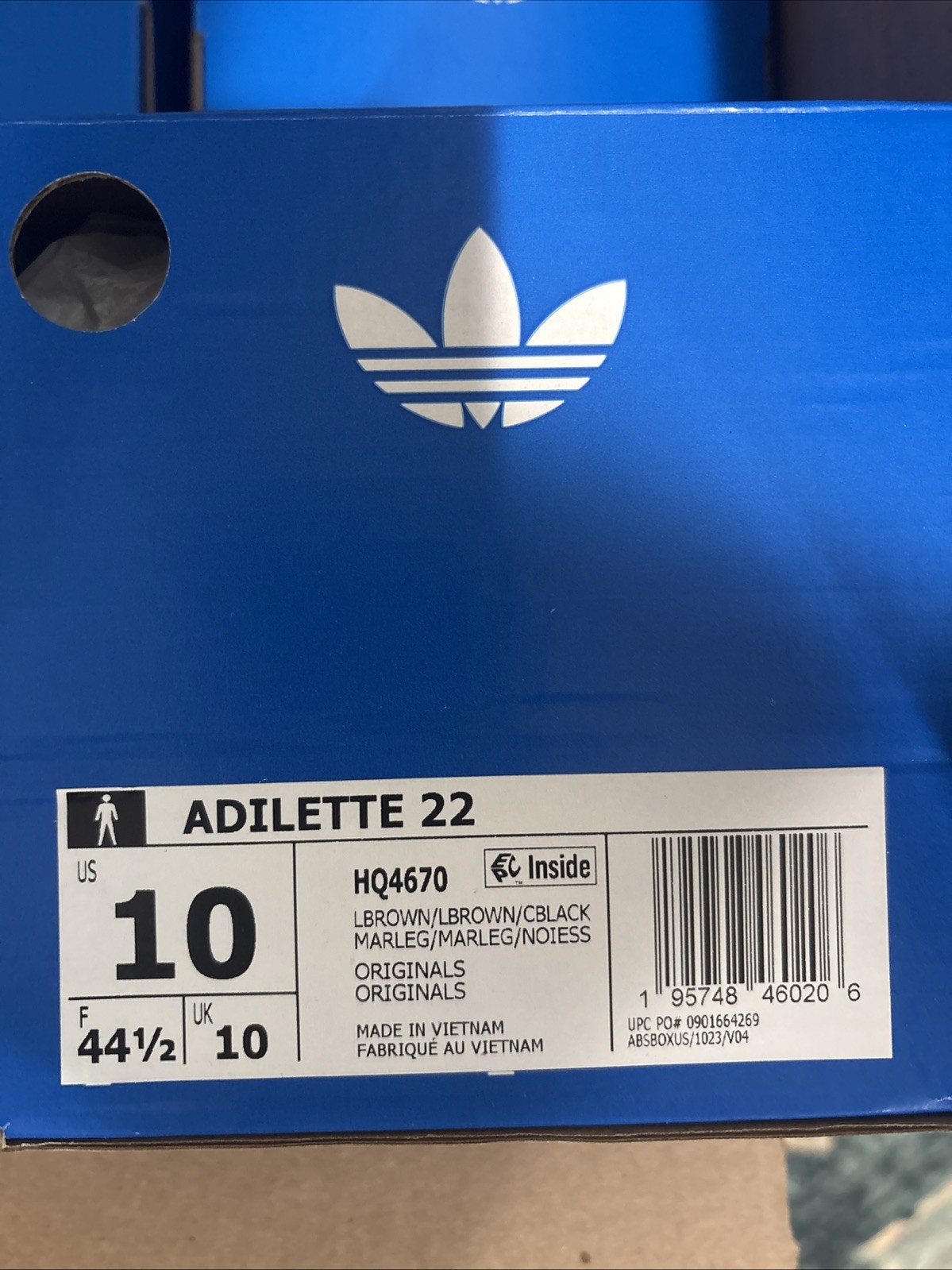 ADIDAS Adilette 22 Slides MENs Size 10 NEW W Box/Tag Light Brown FREESHIP HQ4670