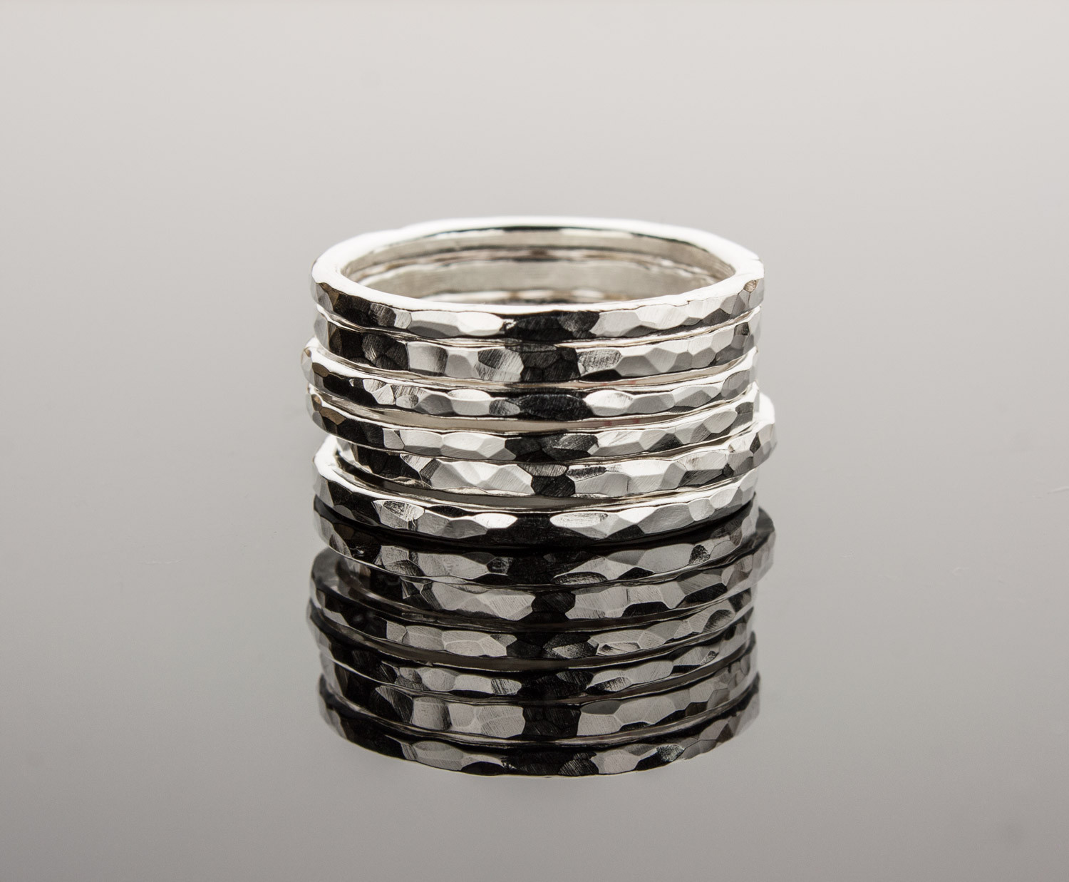 Stacking Ring .925 Sterling Silver Hammered Texture Handcrafted Ring Single Ring