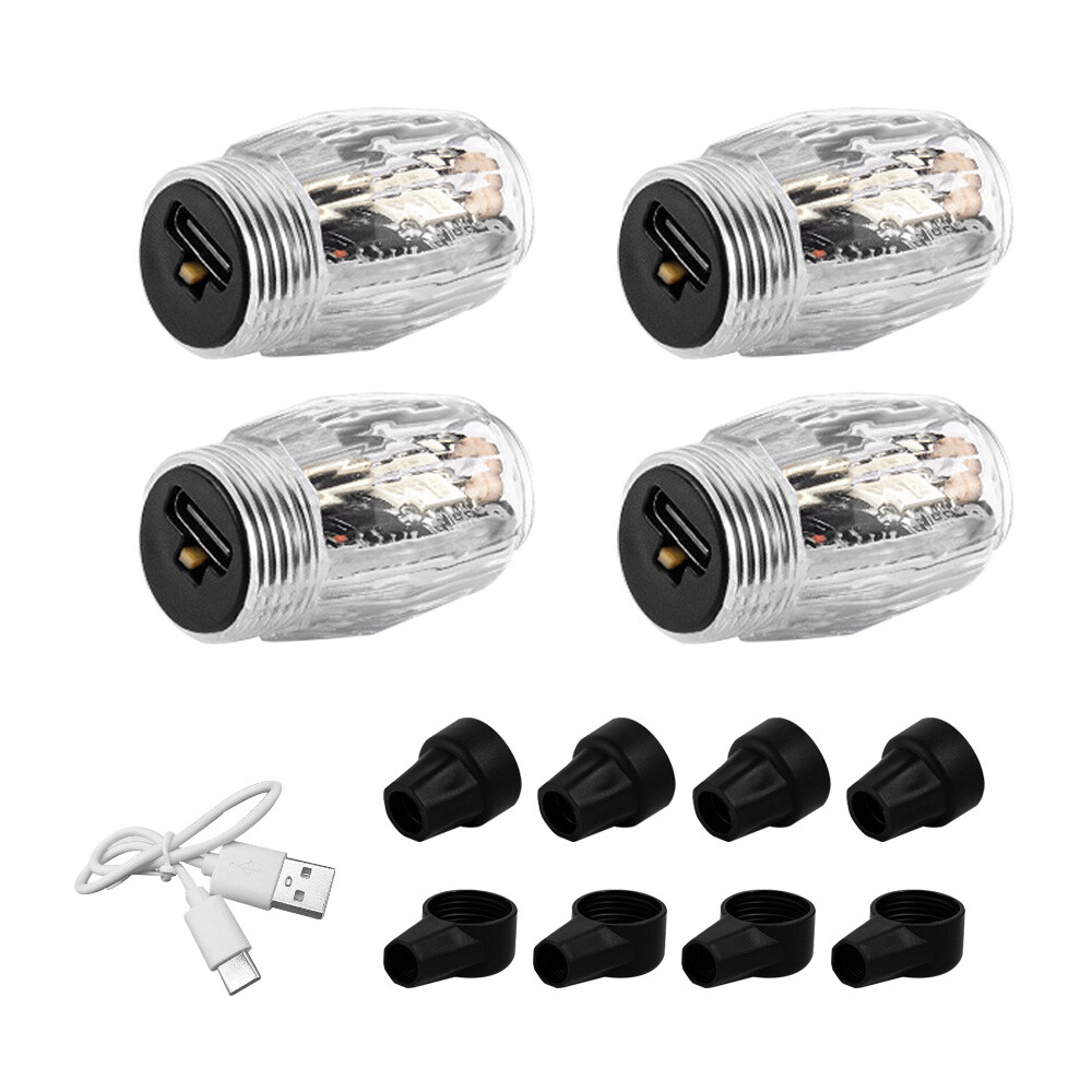 4Pcs Wheel Colorful Tire Light Valve Stem Cap Flashing Car Truck Motorcycle Bike