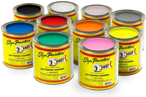 1 Shot Lettering Enamel Paint, Professional Pinstriping and Lettering  4 OZ CAN