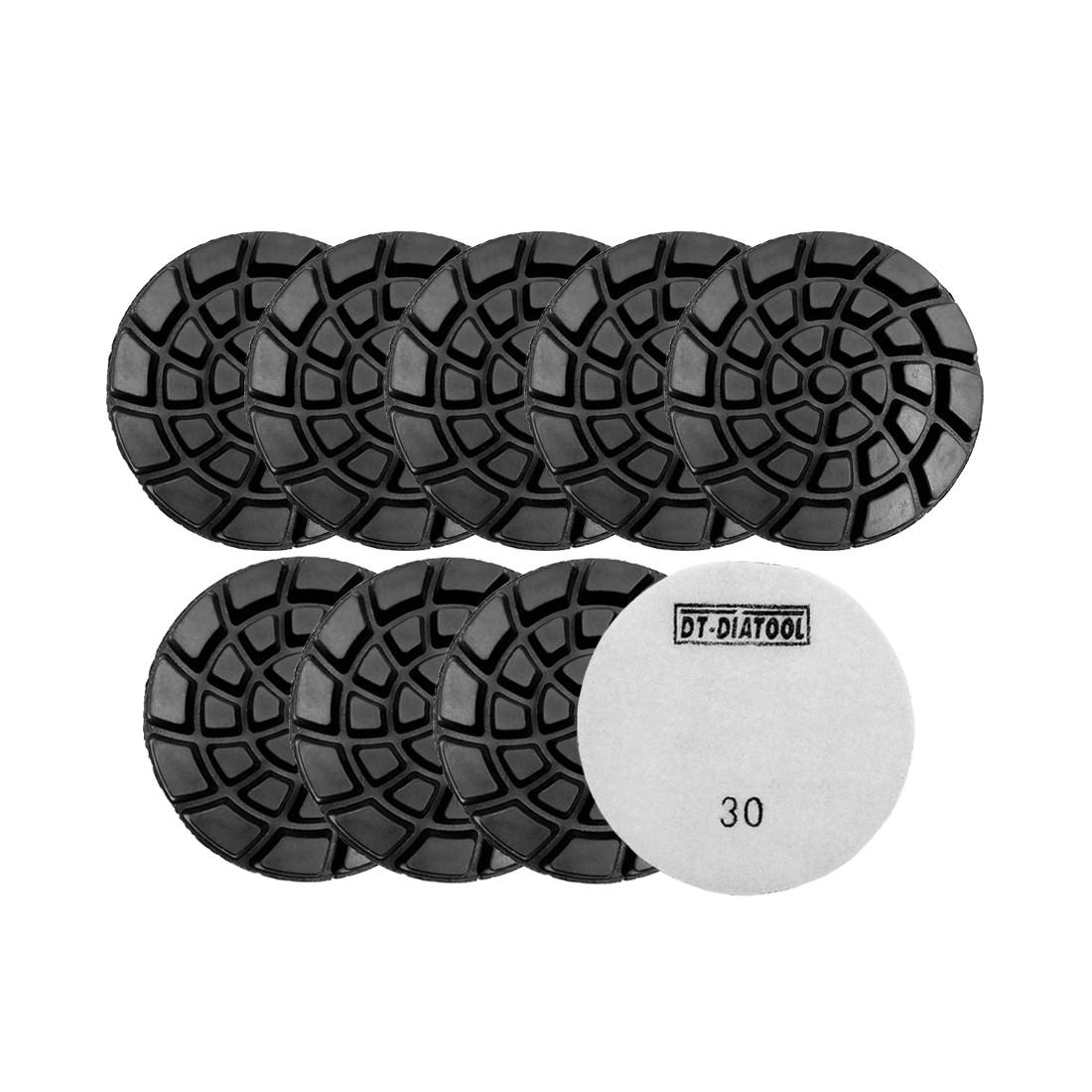 DT-DIATOOL Diamond Concrete Polishing Pads 9pcs/set 4" Grit #30-3000