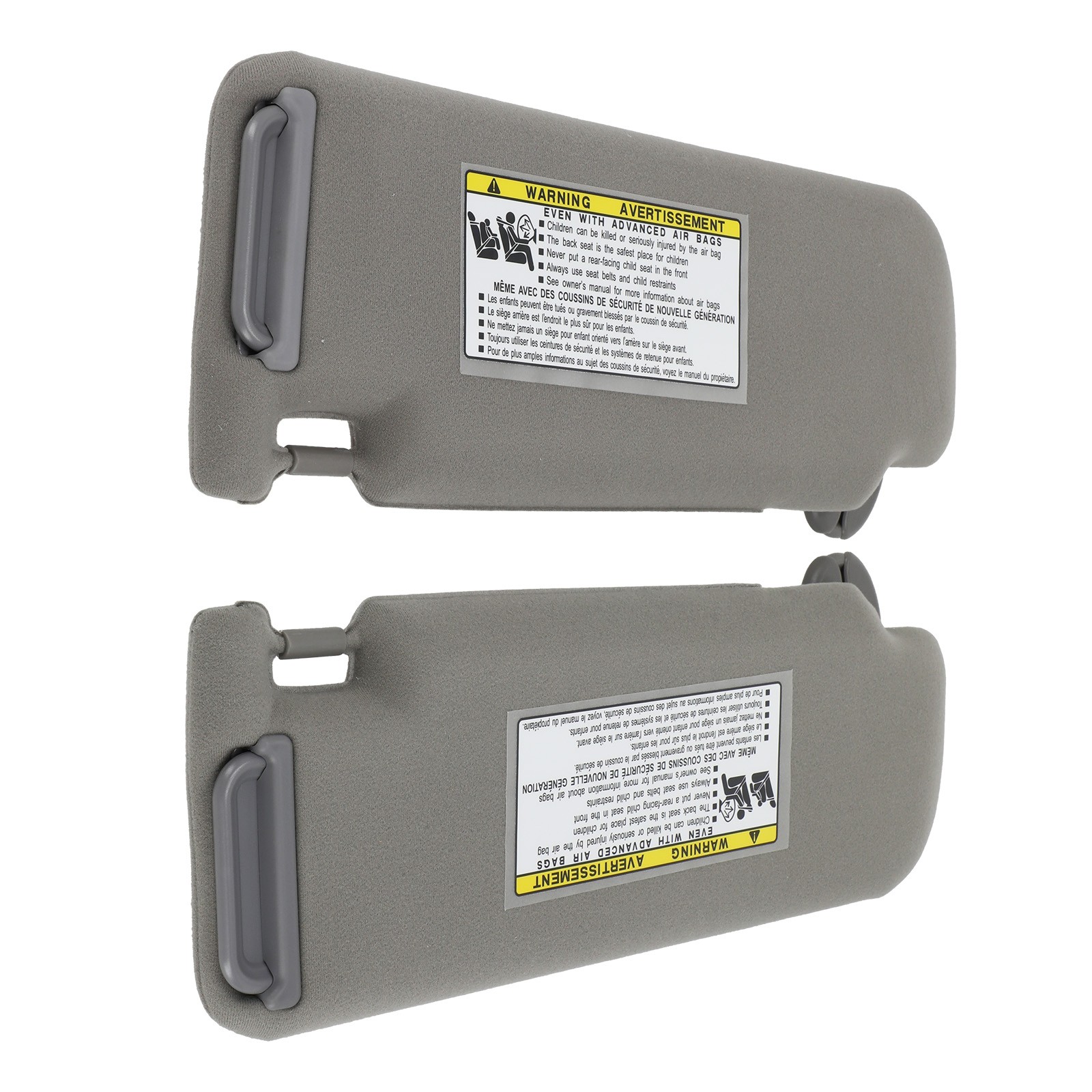 Driver + Passenger Sun Visor for Toyota Camry 12-17 74310-06590-B1 Gray