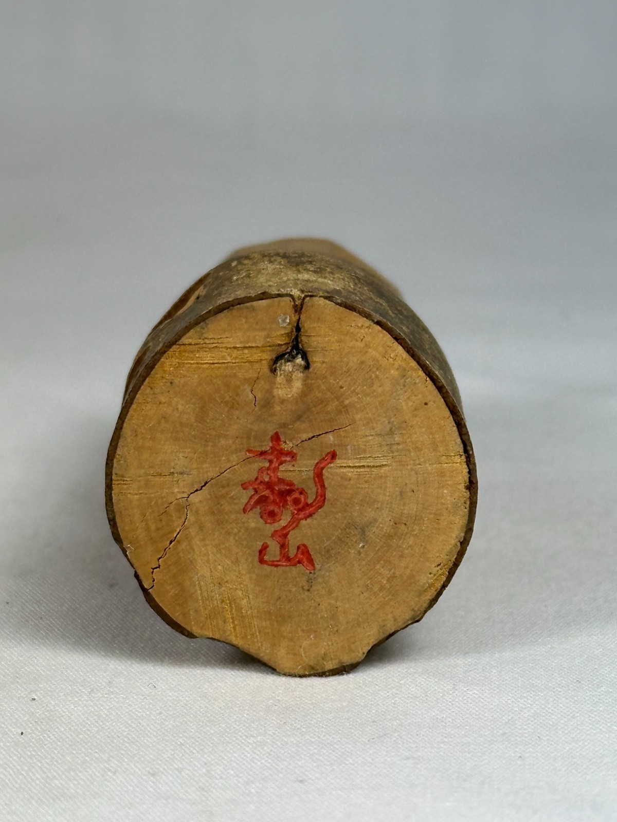 Japanese Hand Carved Wooden Farm Girl Figure Kimono Basket Folk Art 3.5" Mingei