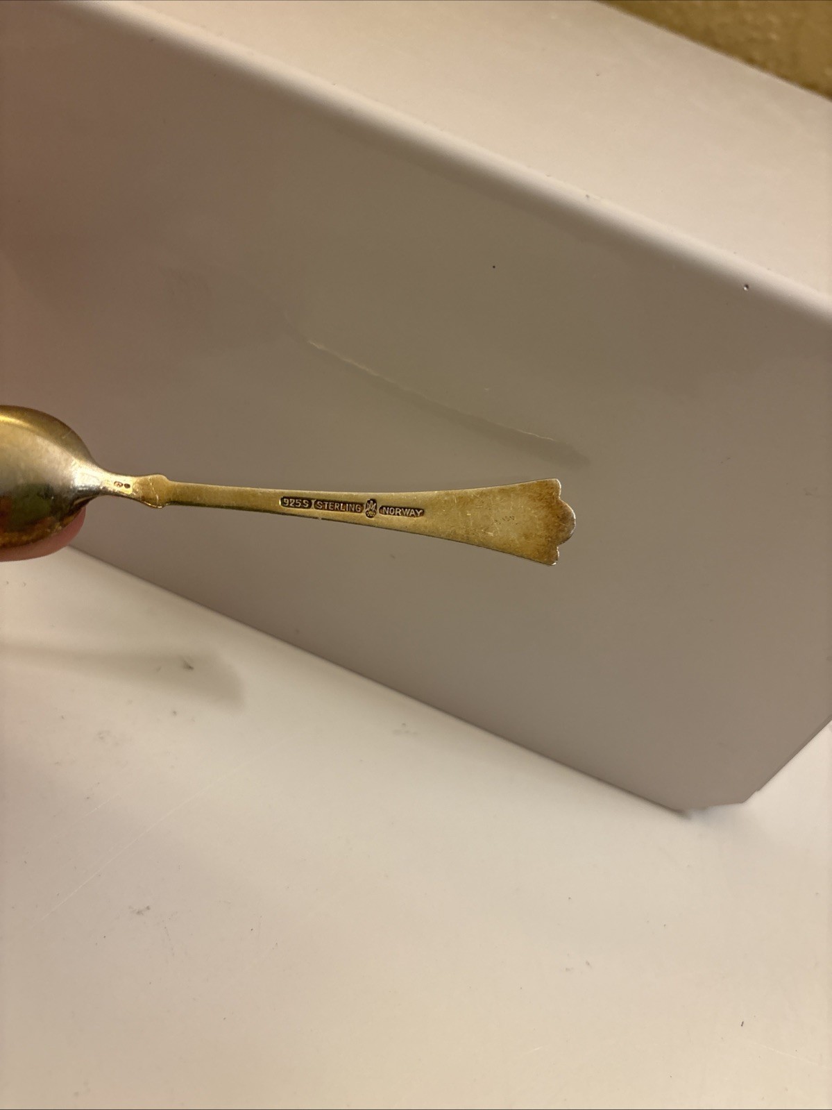 Sterling and Enamel Norway Demitasse Vintage Spoon Small. (d1