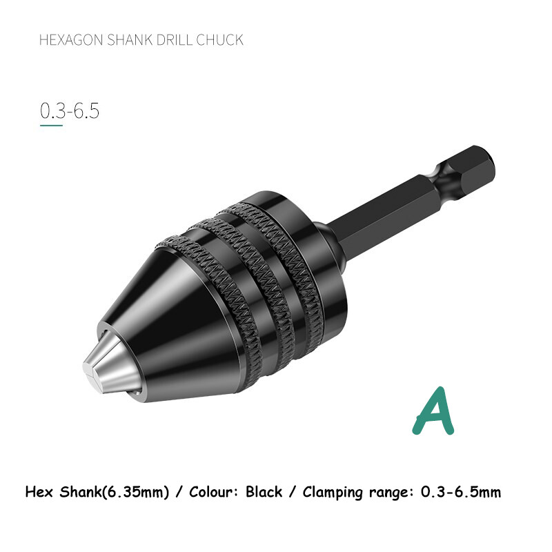 Keyless Drill Bit Chuck Hex/Round Shank For Dremel Accessories Adapter Converter