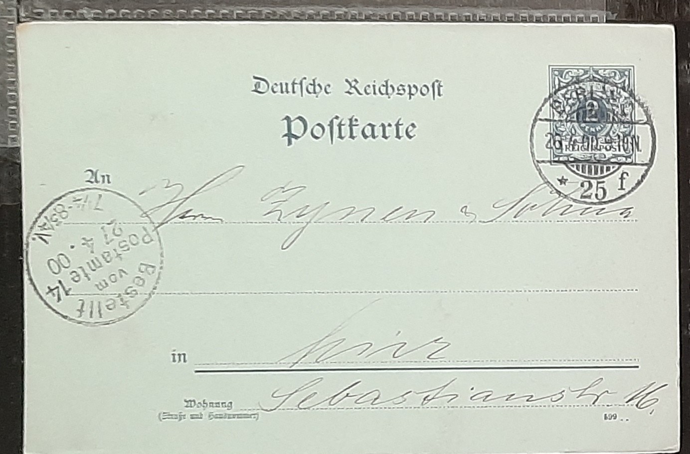 y(GER-867) GERMANY 1900 REICHPOST 2pf postal postcard used (3) different cards