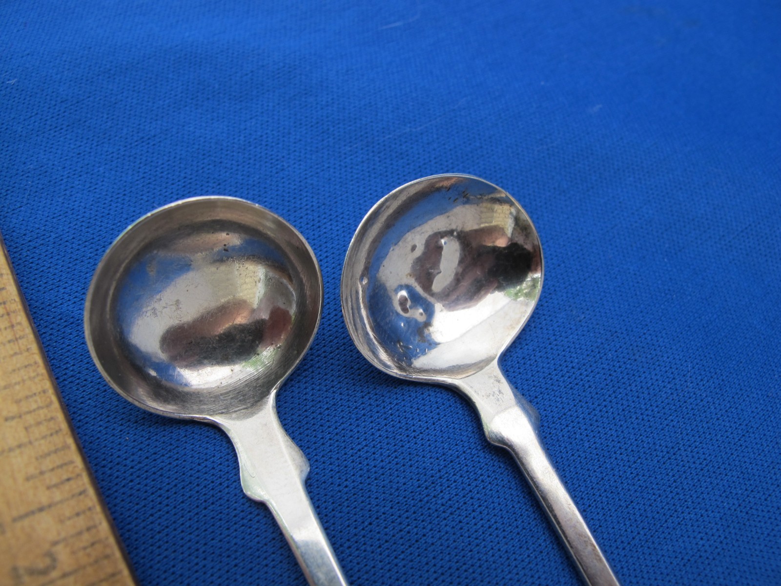 NEW YORK Coin MUSTARD LADLE & SALT SPOON-J S Putnam for CASTLE & MORRELL-BUFFALO