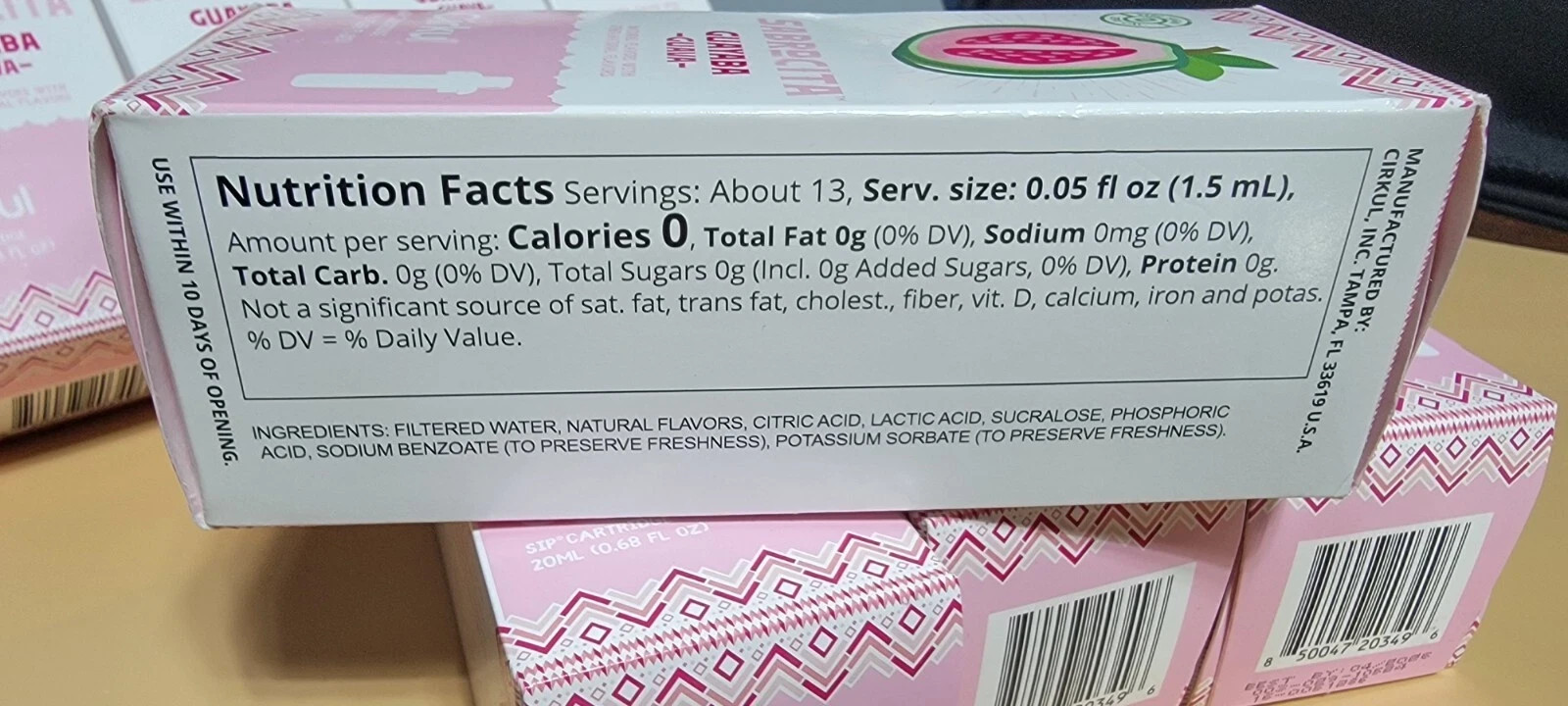 Cirkul Sabrocita Guava Flavor Cartridges ZERO Calories Drink Mix -LOT OF 8-NEW