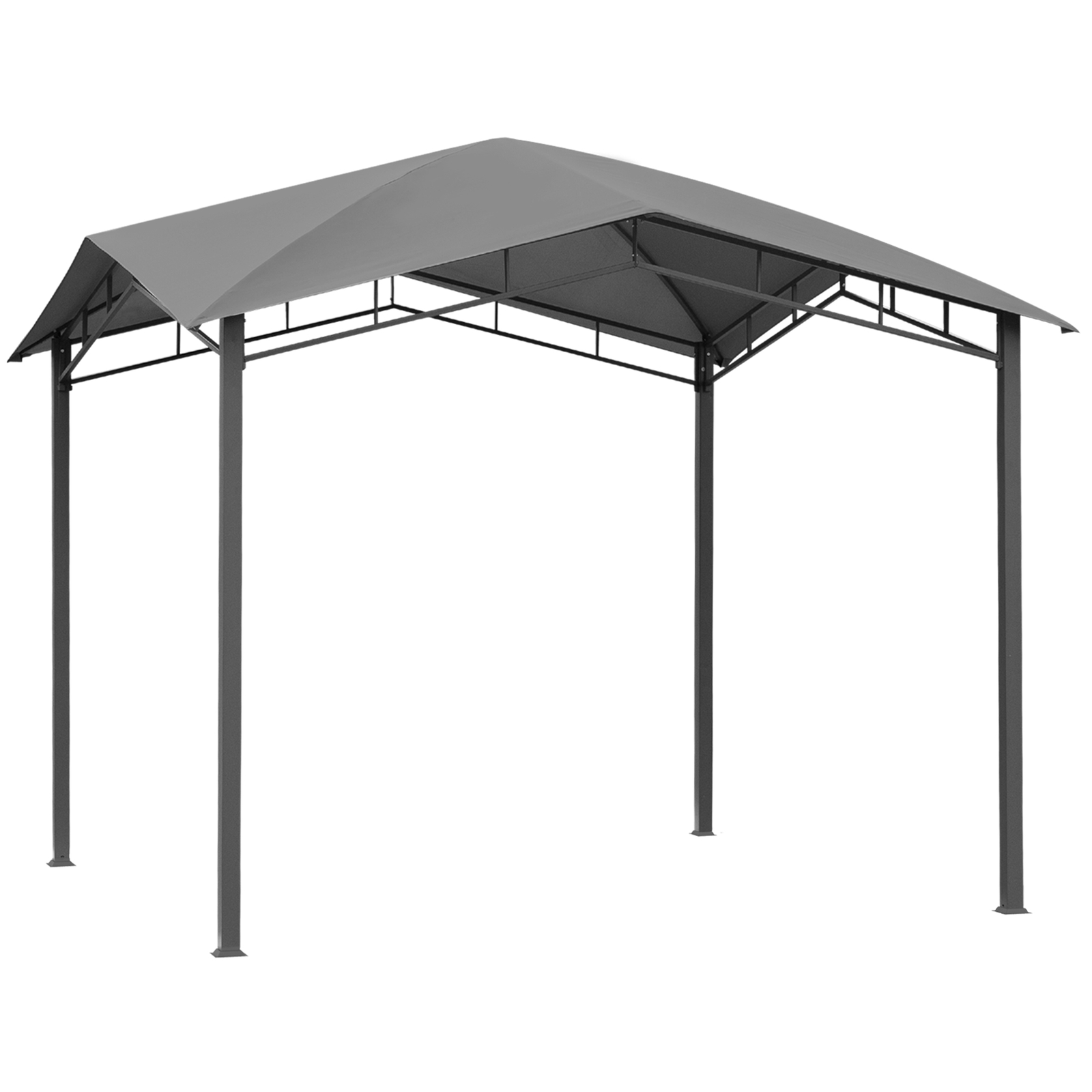 10' x 10' Soft Top Patio Outdoor Canopy Gazebo Tent Steel Fabric Grey